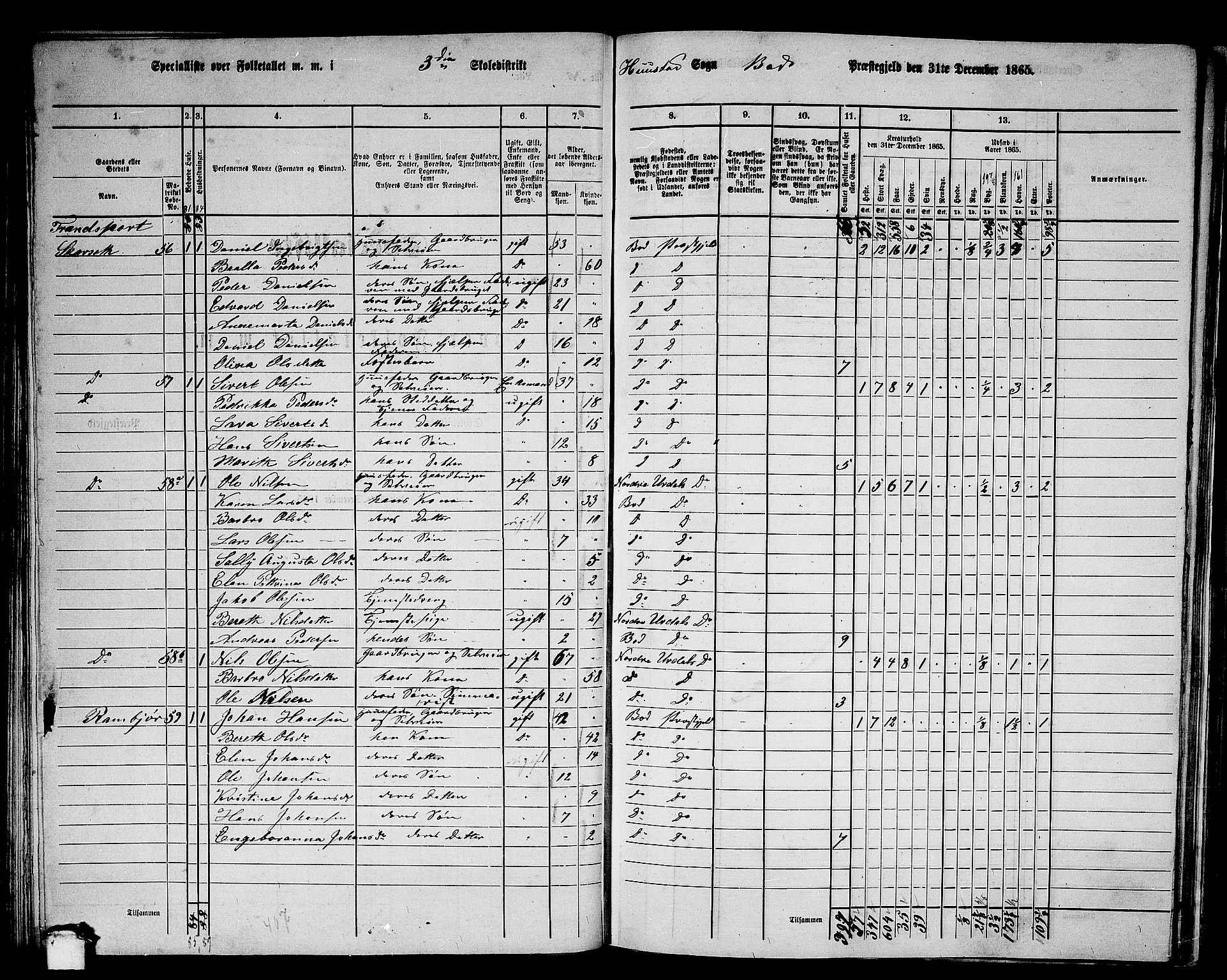 RA, 1865 census for Bud, 1865, p. 47