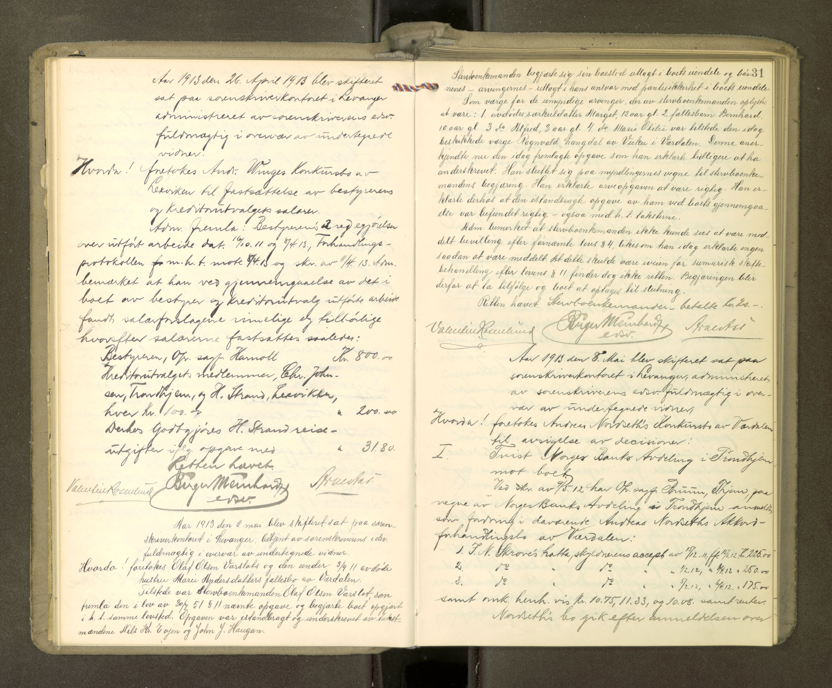 Stjør- og Verdal sorenskriveri, AV/SAT-A-4167/1/3/3B/L0012: Skifteforhandlingsprotokoll, 1912-1919, p. 31