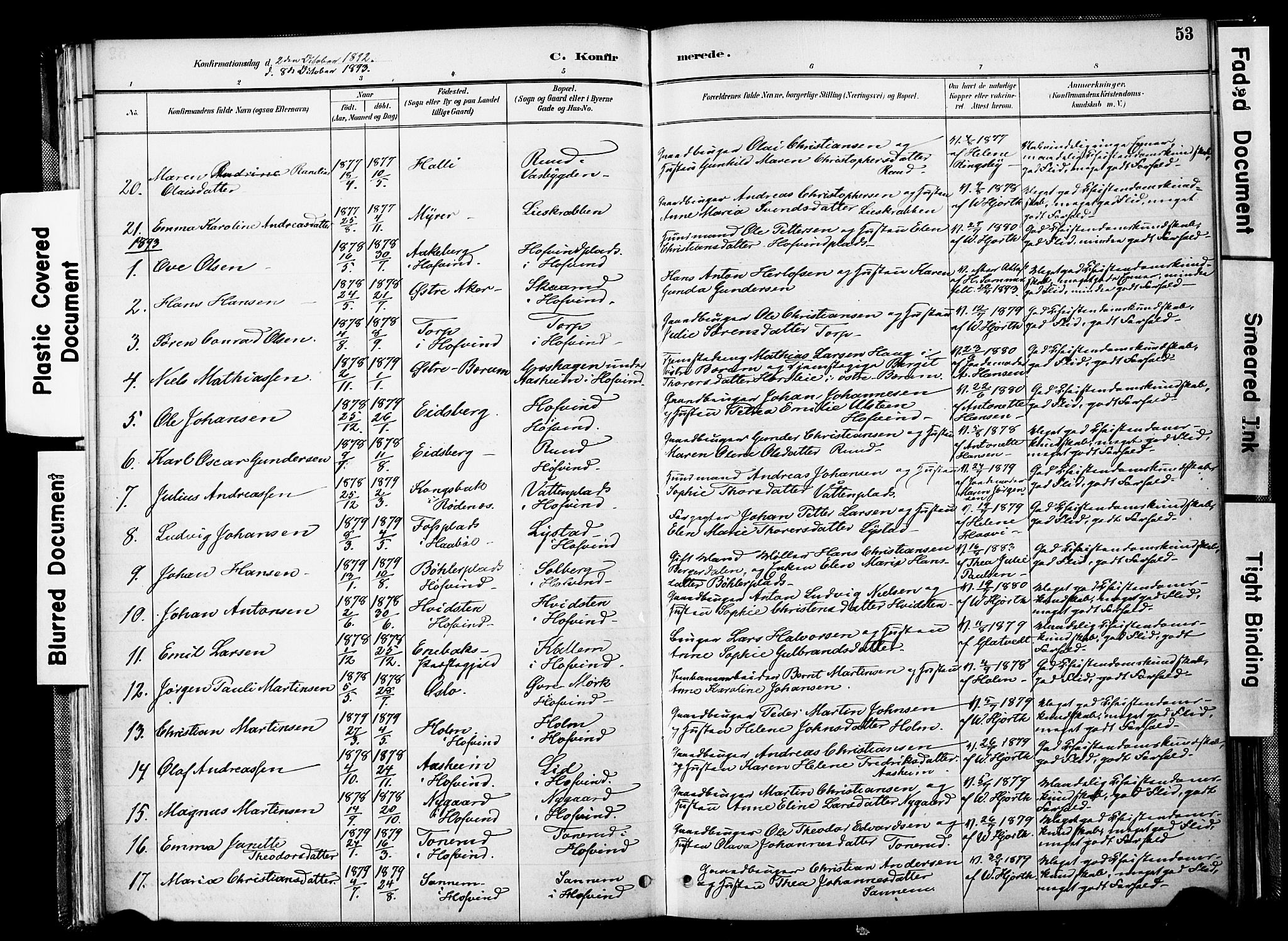 Spydeberg prestekontor Kirkebøker, AV/SAO-A-10924/F/Fb/L0001: Parish register (official) no. II 1, 1886-1907, p. 53