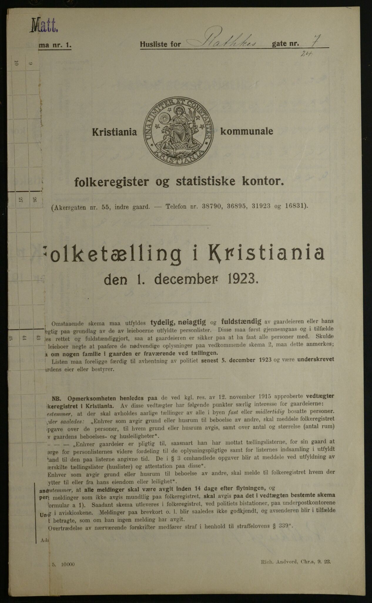 OBA, Municipal Census 1923 for Kristiania, 1923, p. 90898