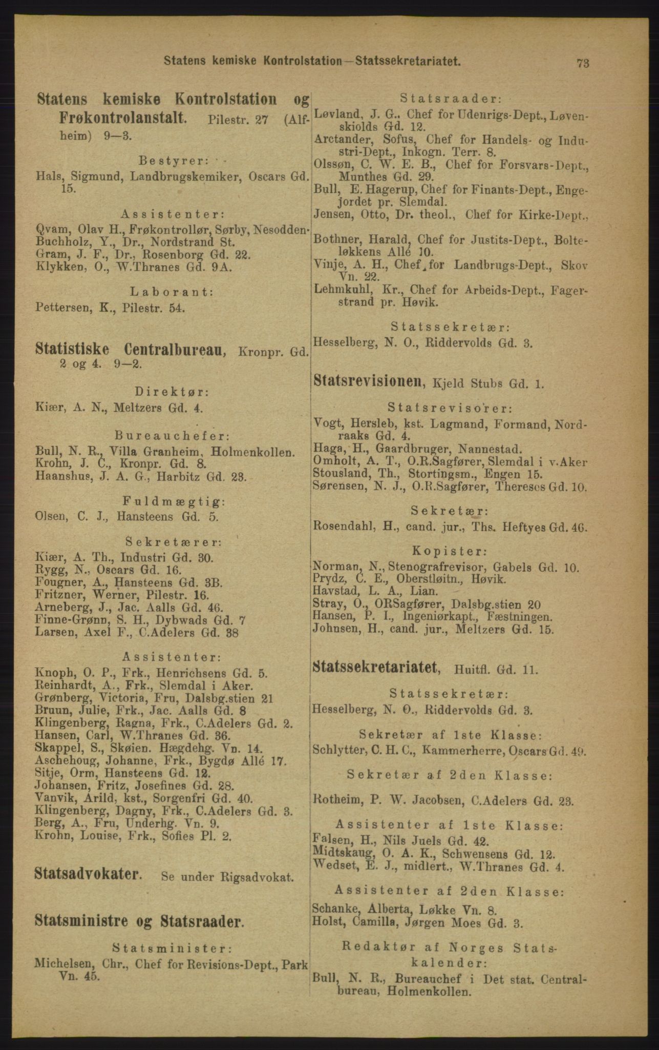 Kristiania/Oslo adressebok, PUBL/-, 1906, p. 73