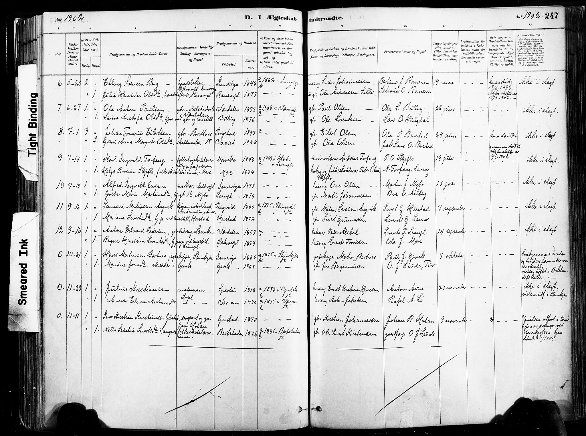 Ministerialprotokoller, klokkerbøker og fødselsregistre - Nord-Trøndelag, SAT/A-1458/735/L0351: Parish register (official) no. 735A10, 1884-1908, p. 247