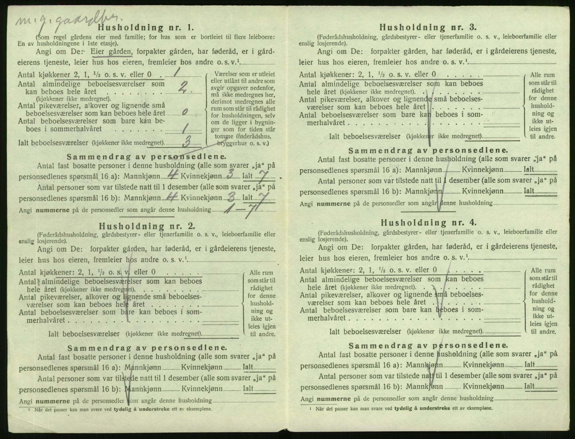 SAT, 1920 census for Vanylven, 1920, p. 96