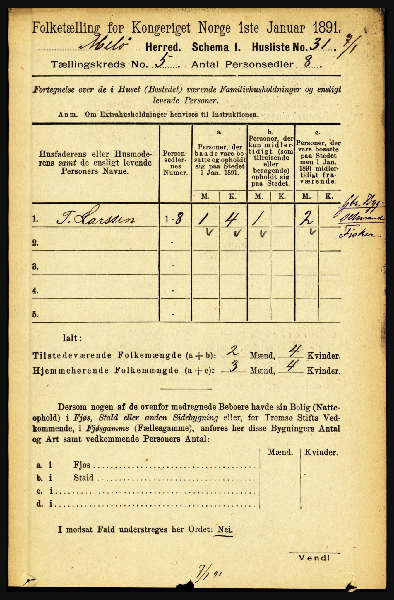 RA, 1891 census for 1837 Meløy, 1891, p. 1794