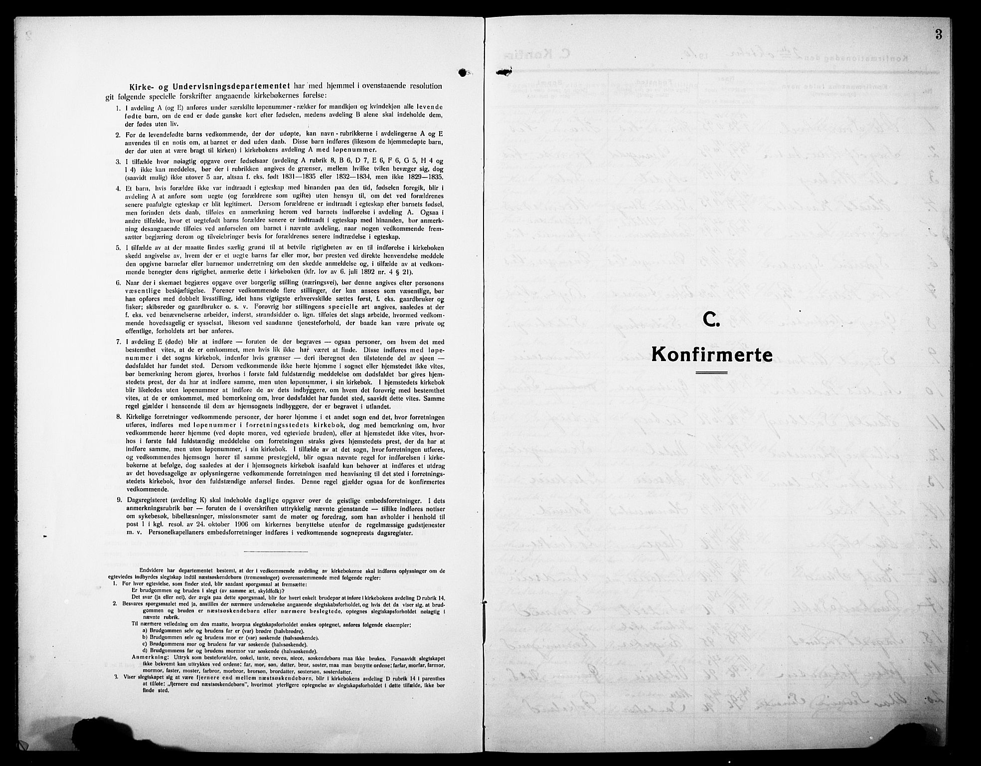Nes prestekontor, Hedmark, SAH/PREST-020/L/La/L0008: Parish register (copy) no. 8, 1910-1932, p. 3