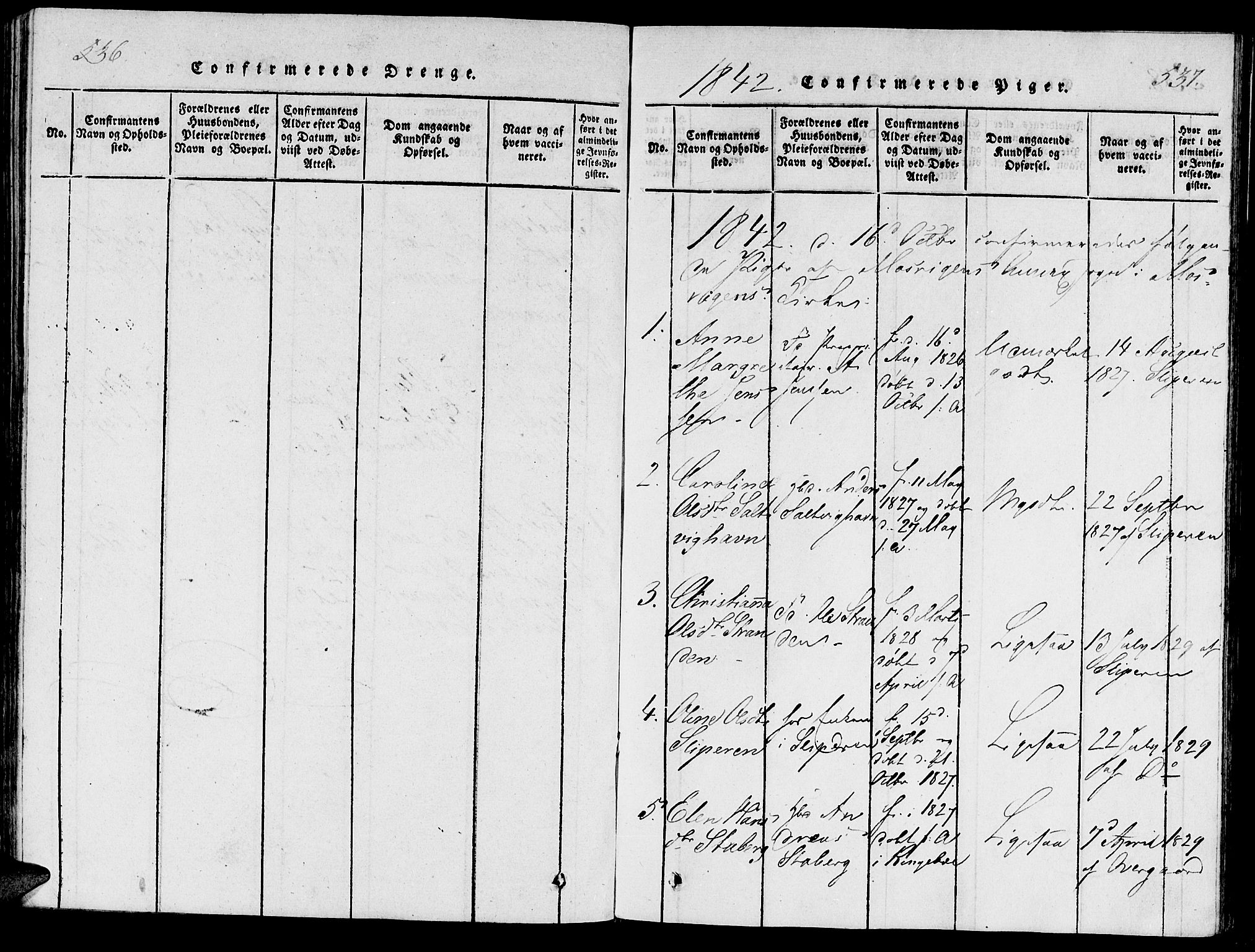 Ministerialprotokoller, klokkerbøker og fødselsregistre - Nord-Trøndelag, AV/SAT-A-1458/733/L0322: Parish register (official) no. 733A01, 1817-1842, p. 536-537