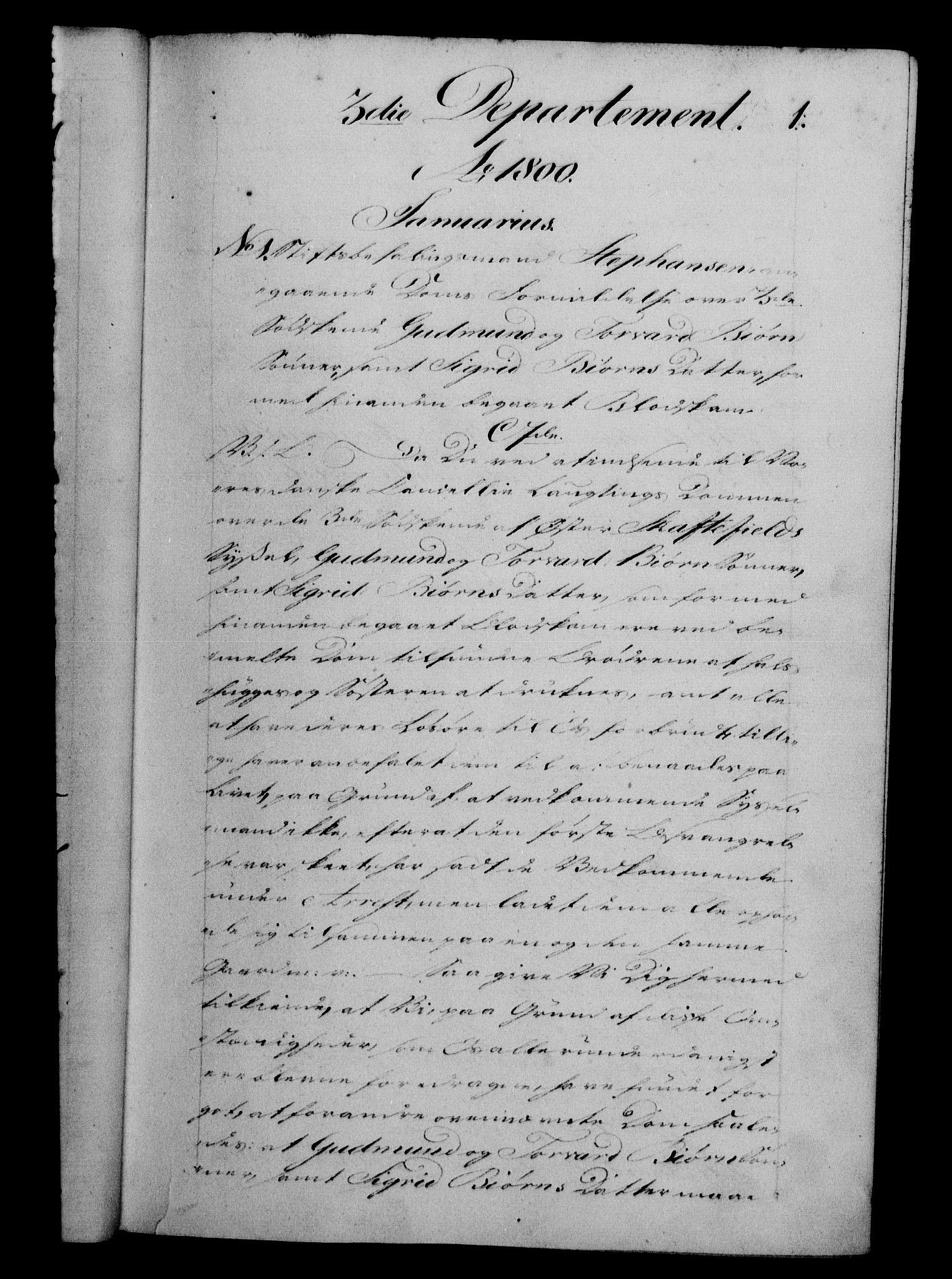 Danske Kanselli 1800-1814, RA/EA-3024/H/Hf/Hfb/Hfba/L0001: Registranter, 1800-1801, p. 1a