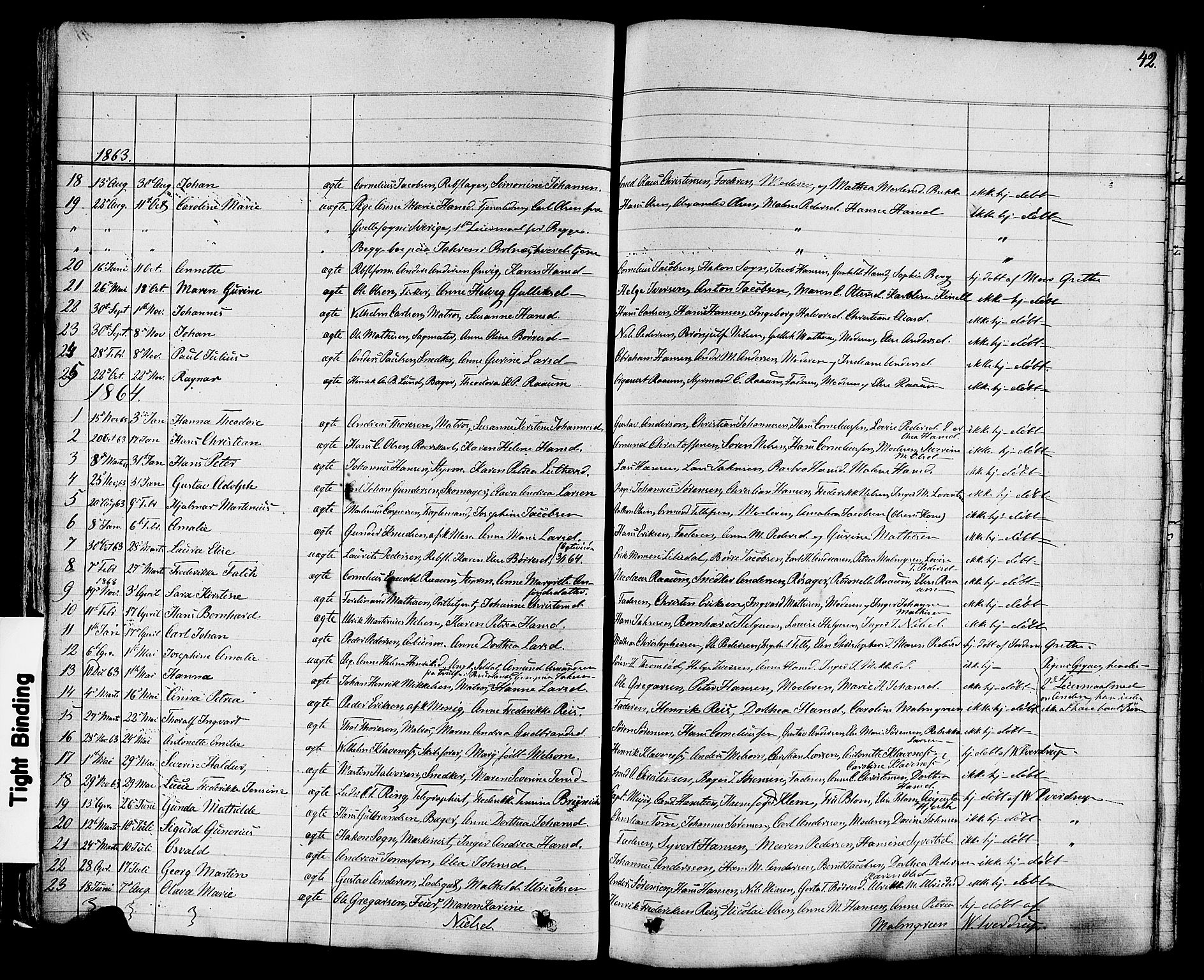 Stavern kirkebøker, AV/SAKO-A-318/F/Fa/L0007: Parish register (official) no. 7, 1840-1877, p. 42