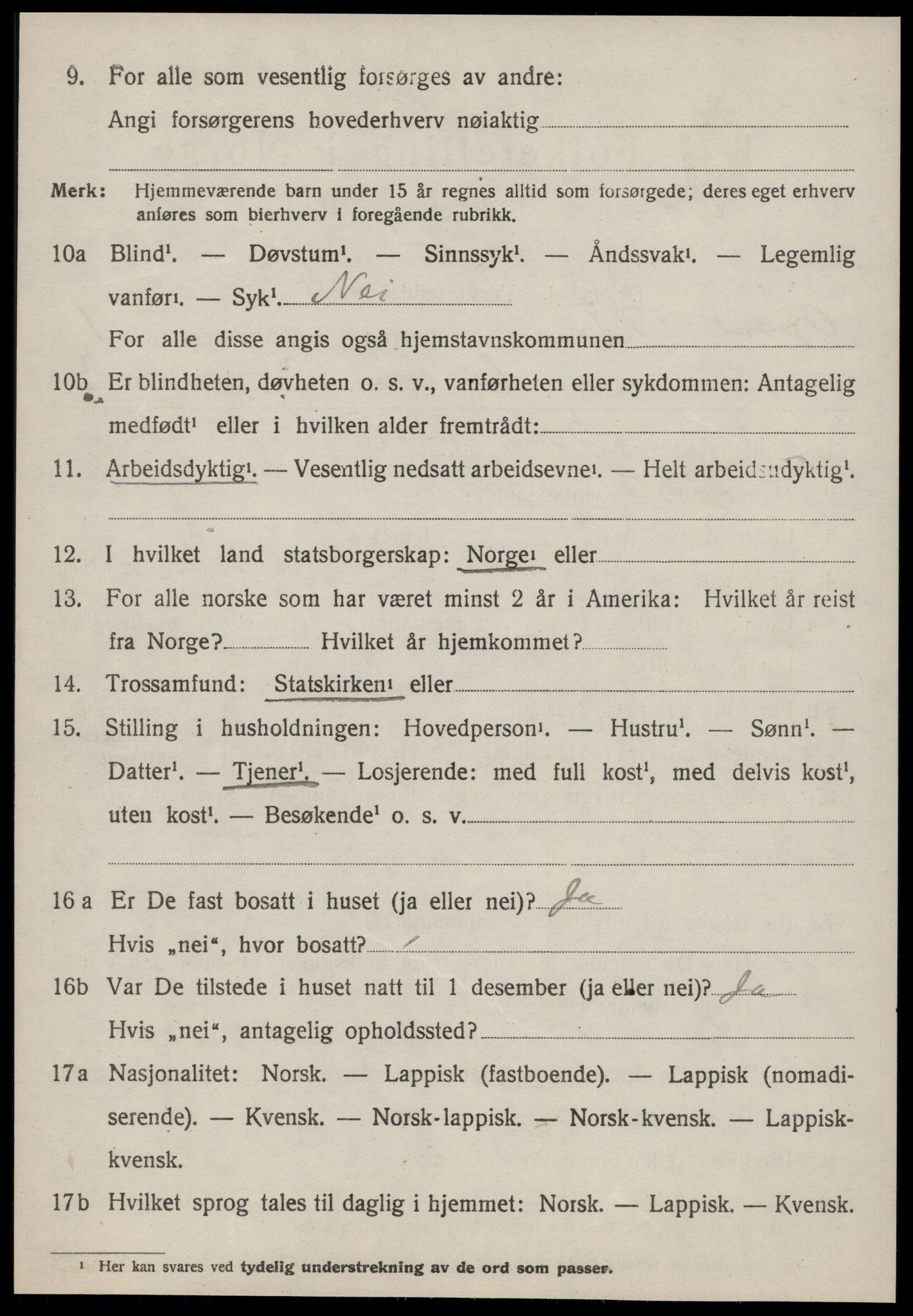 SAT, 1920 census for Oppdal, 1920, p. 1582