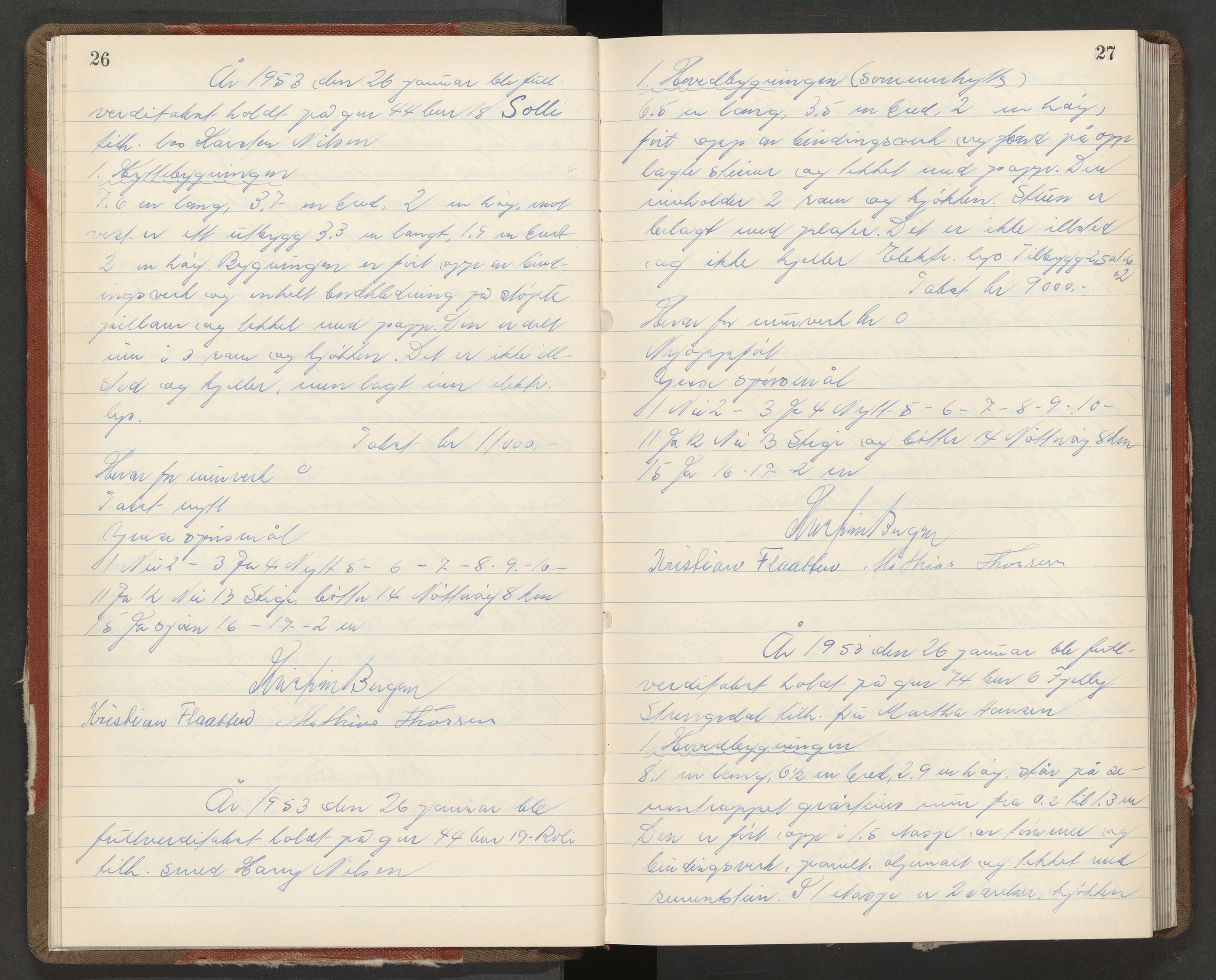 Nøtterøy lensmannskontor, AV/SAKO-A-540/Y/Yg/Yga/L0027: Branntakstprotokoll, 1953-1954, p. 26-27