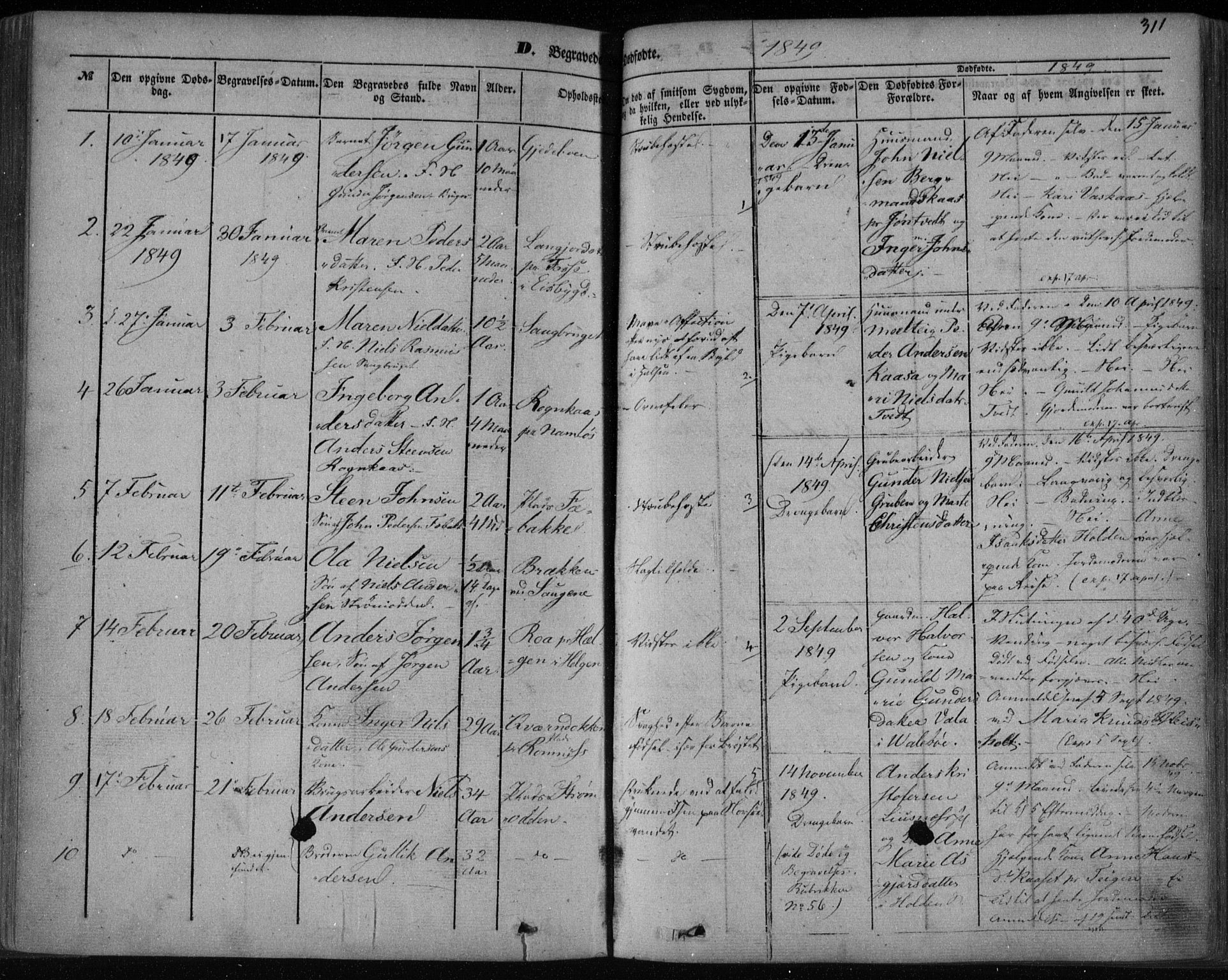 Holla kirkebøker, SAKO/A-272/F/Fa/L0005: Parish register (official) no. 5, 1849-1860, p. 311