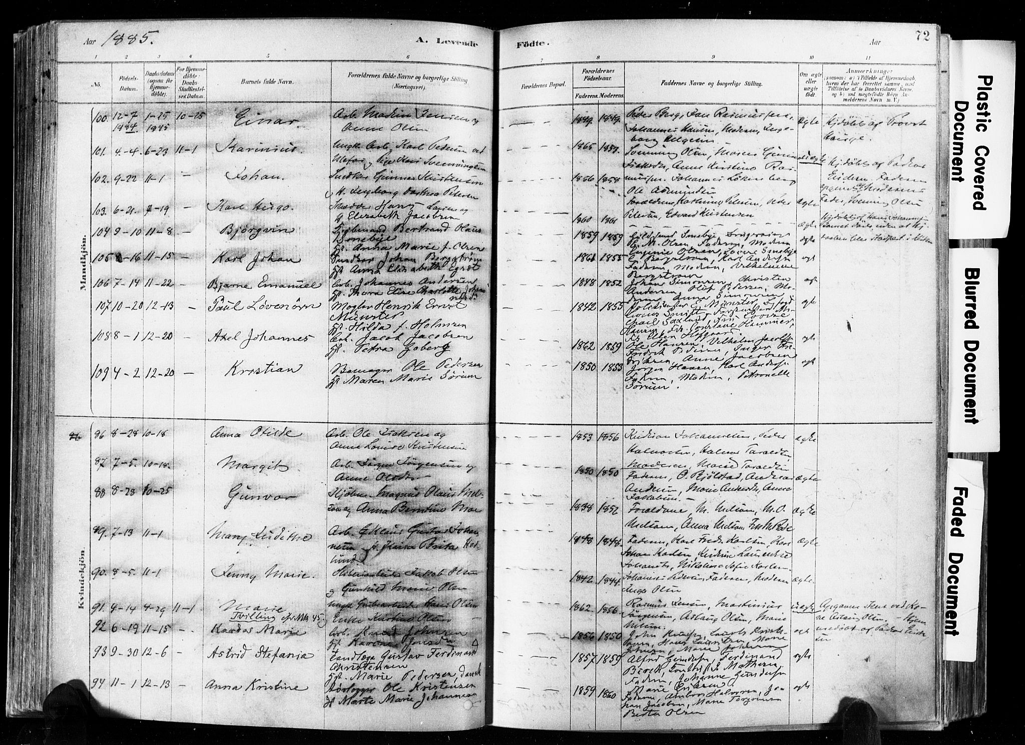 Skien kirkebøker, AV/SAKO-A-302/F/Fa/L0009: Parish register (official) no. 9, 1878-1890, p. 72