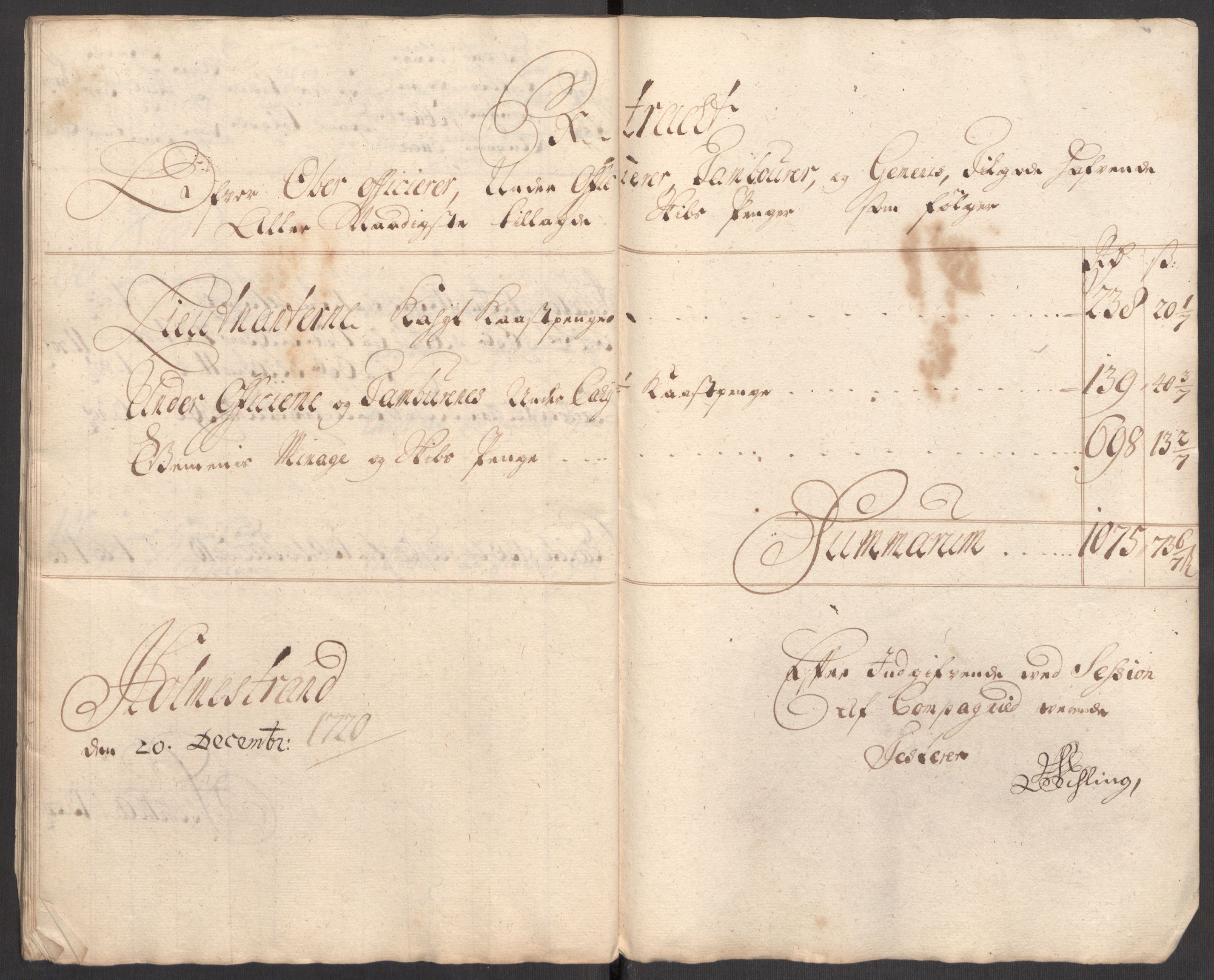 Kommanderende general (KG I) med Det norske krigsdirektorium, AV/RA-EA-5419/E/Eb/L0001: Ruller over noen kompanier som tjenestegjorde på flåten, 1712-1721, p. 380