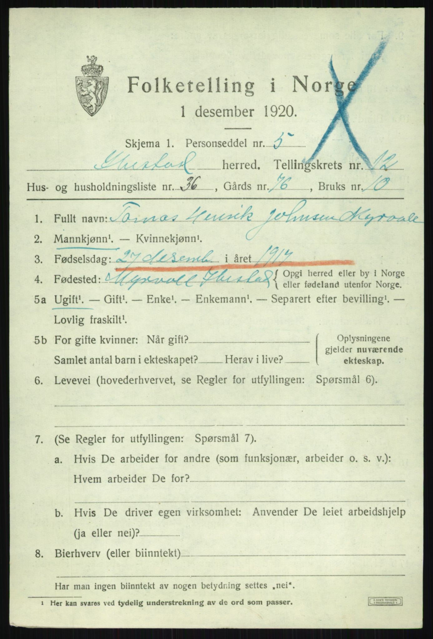 SATØ, 1920 census for Ibestad, 1920, p. 6760