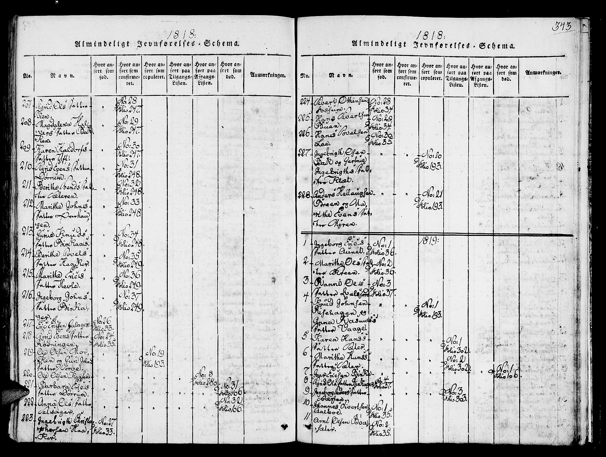 Ministerialprotokoller, klokkerbøker og fødselsregistre - Sør-Trøndelag, SAT/A-1456/678/L0895: Parish register (official) no. 678A05 /1, 1816-1821, p. 343