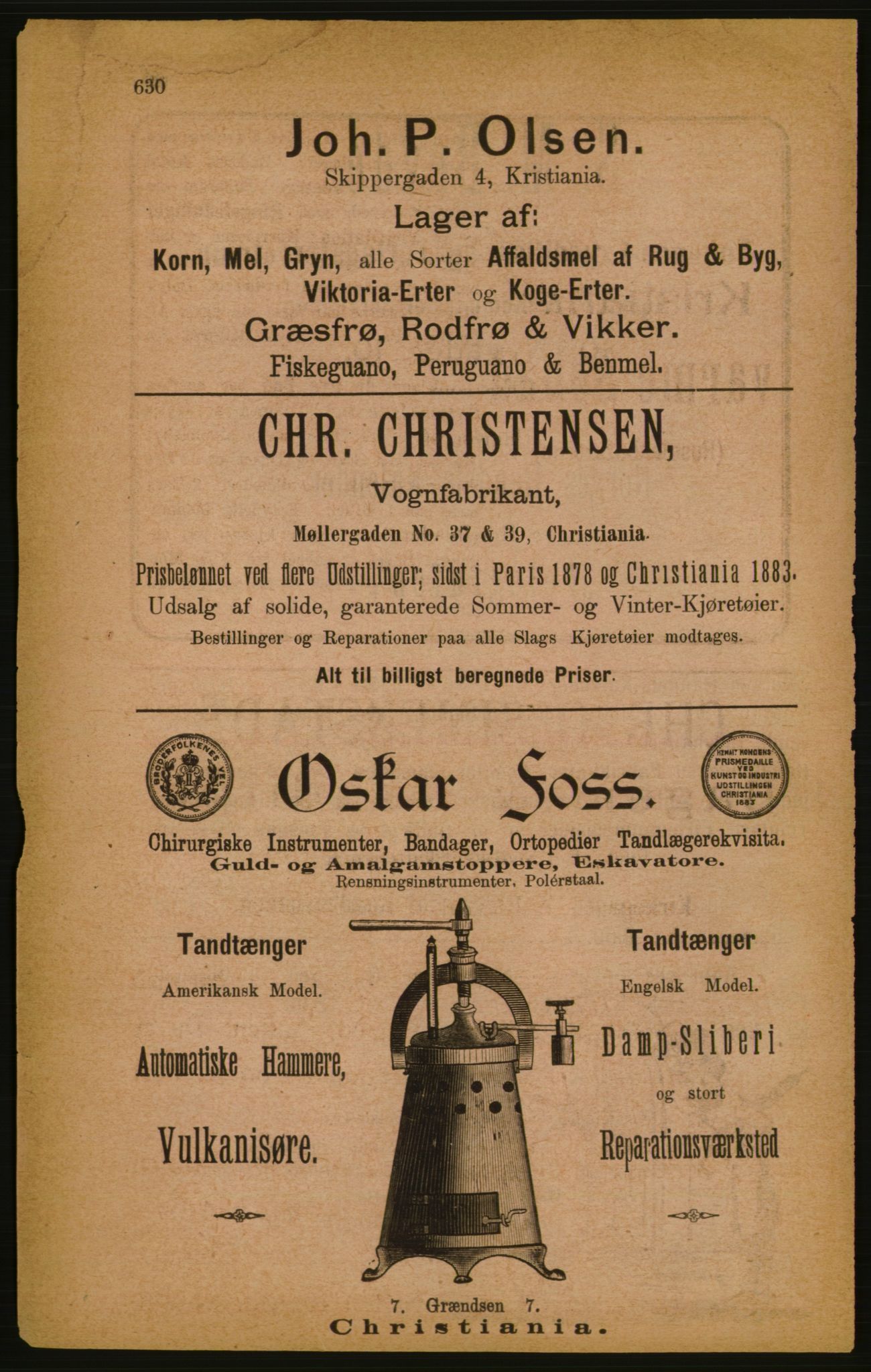 Kristiania/Oslo adressebok, PUBL/-, 1886, p. 630