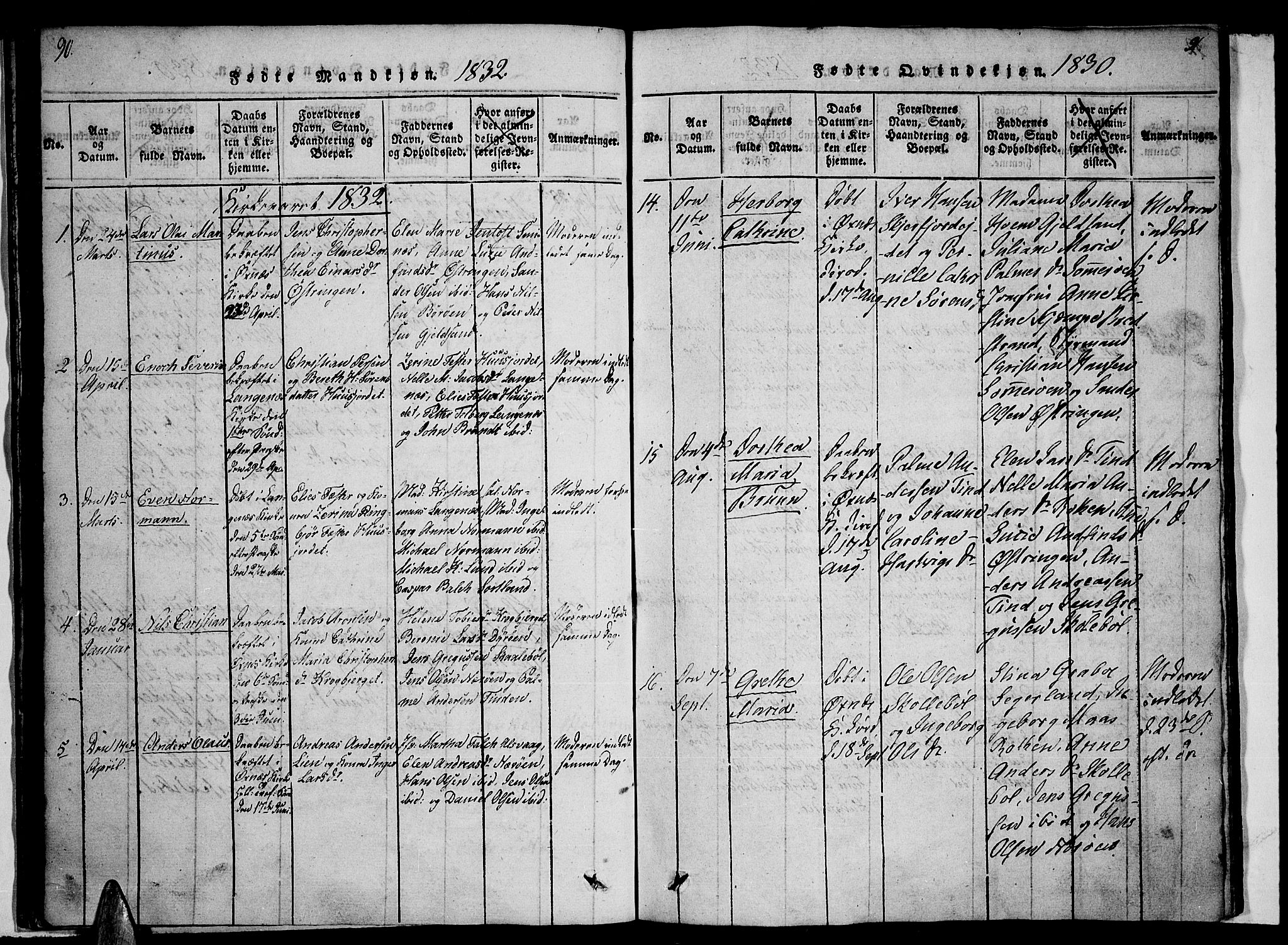 Ministerialprotokoller, klokkerbøker og fødselsregistre - Nordland, SAT/A-1459/893/L1331: Parish register (official) no. 893A04, 1820-1840, p. 90-91