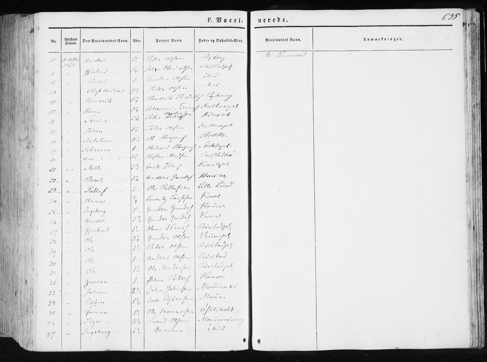 Ministerialprotokoller, klokkerbøker og fødselsregistre - Nord-Trøndelag, AV/SAT-A-1458/709/L0074: Parish register (official) no. 709A14, 1845-1858, p. 635