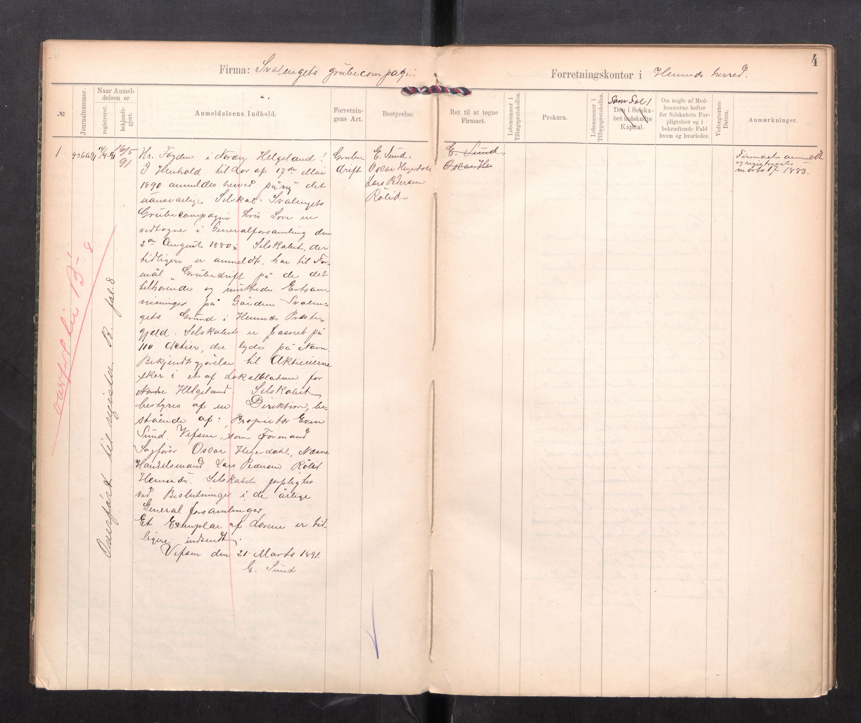 Rana sorenskriveri , AV/SAT-A-1108/2/J/Ja/Jaa/L0010: Firmaregister C, 1891-1914, p. 6