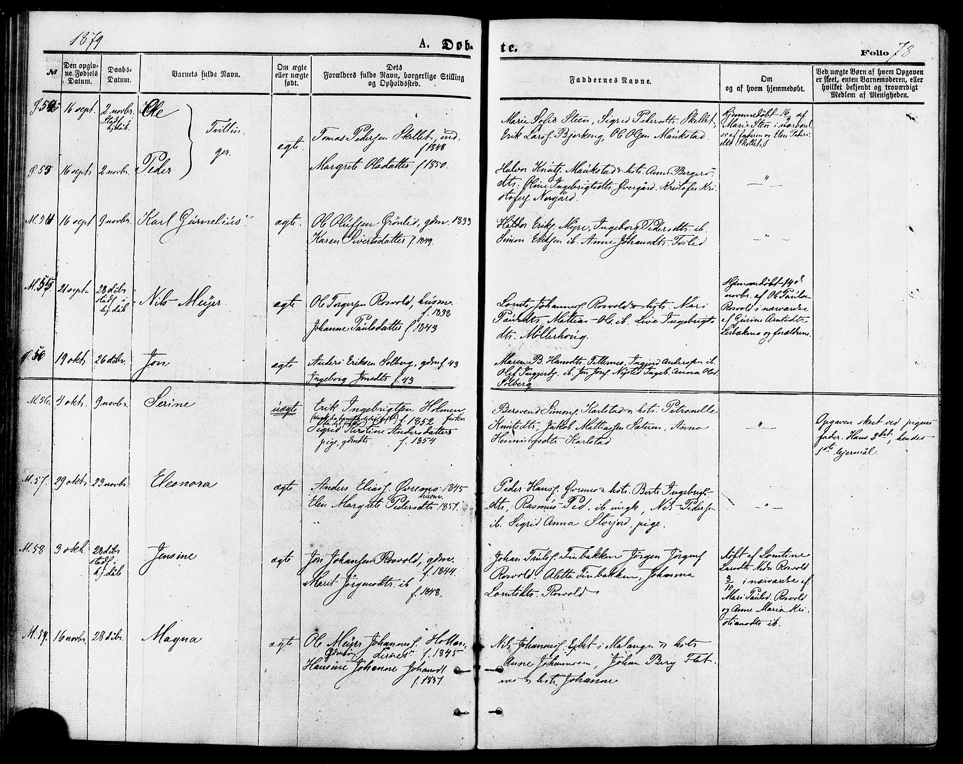 Målselv sokneprestembete, AV/SATØ-S-1311/G/Ga/Gaa/L0005kirke: Parish register (official) no. 5, 1872-1884, p. 78