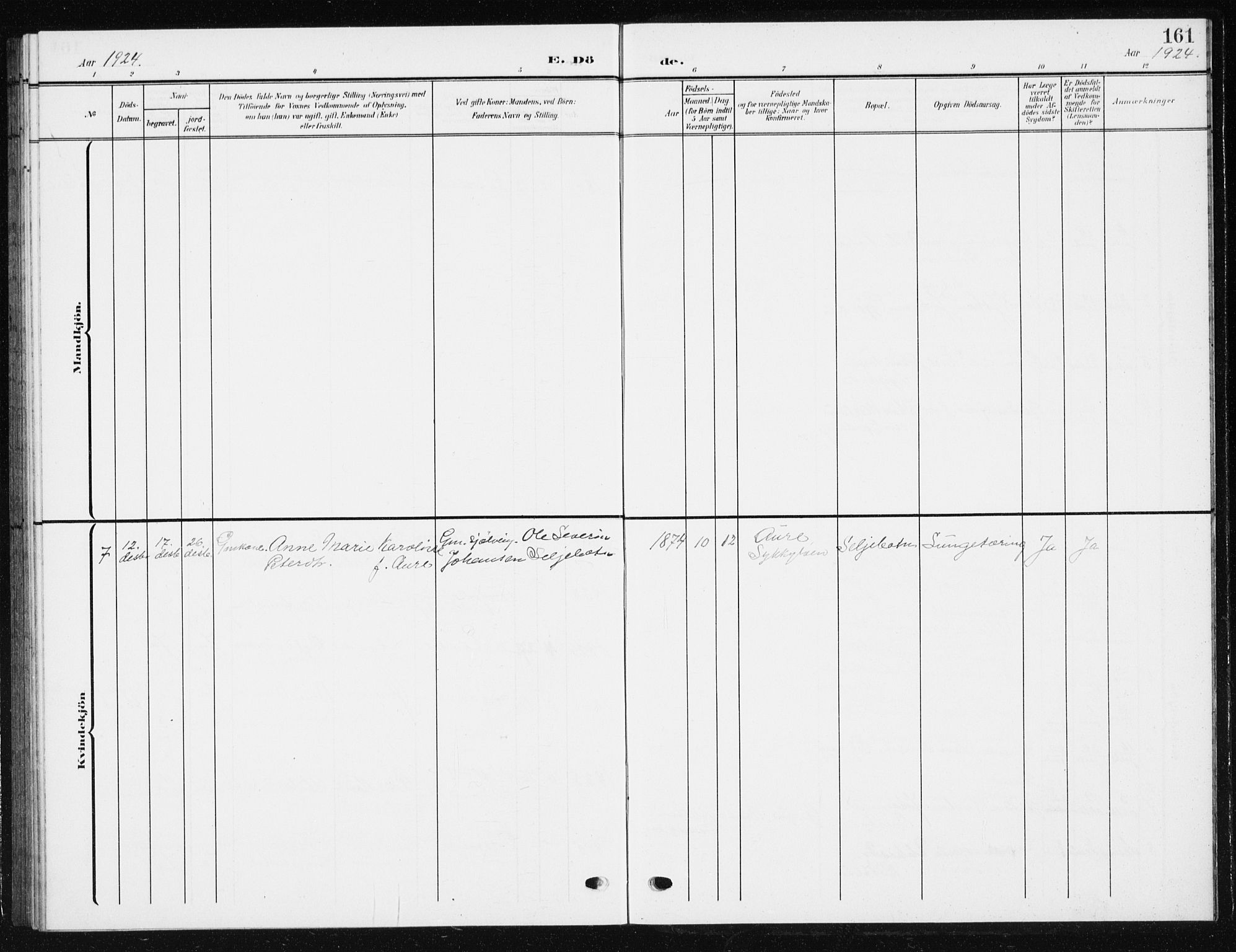 Ministerialprotokoller, klokkerbøker og fødselsregistre - Møre og Romsdal, AV/SAT-A-1454/521/L0303: Parish register (copy) no. 521C04, 1908-1943, p. 161