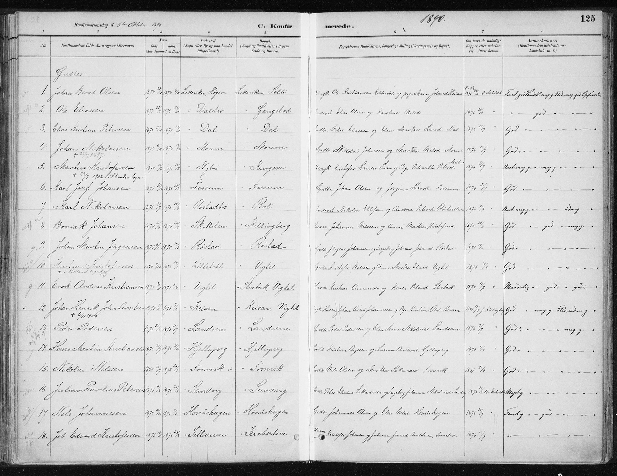 Ministerialprotokoller, klokkerbøker og fødselsregistre - Nord-Trøndelag, SAT/A-1458/701/L0010: Parish register (official) no. 701A10, 1883-1899, p. 125