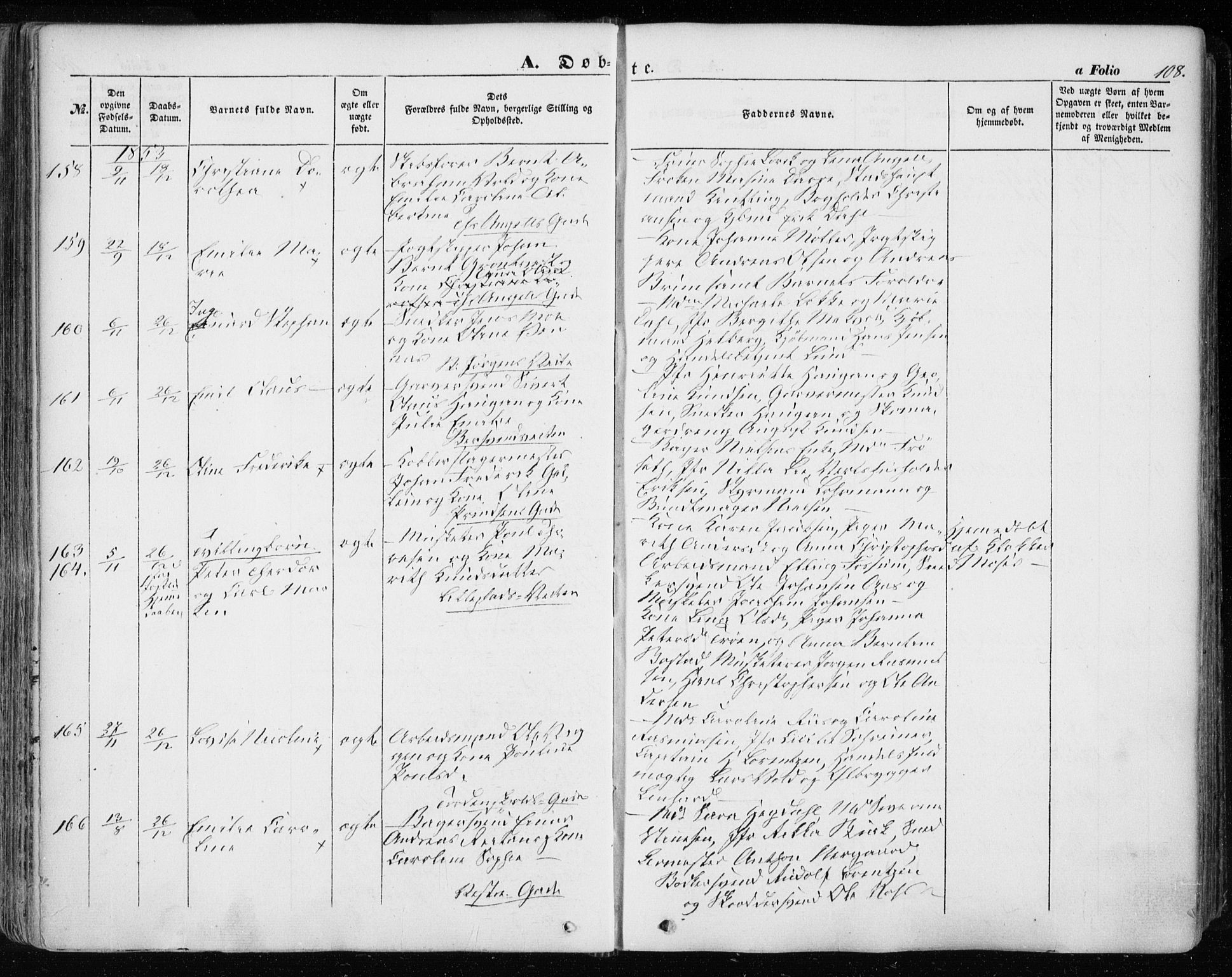Ministerialprotokoller, klokkerbøker og fødselsregistre - Sør-Trøndelag, SAT/A-1456/601/L0051: Parish register (official) no. 601A19, 1848-1857, p. 108