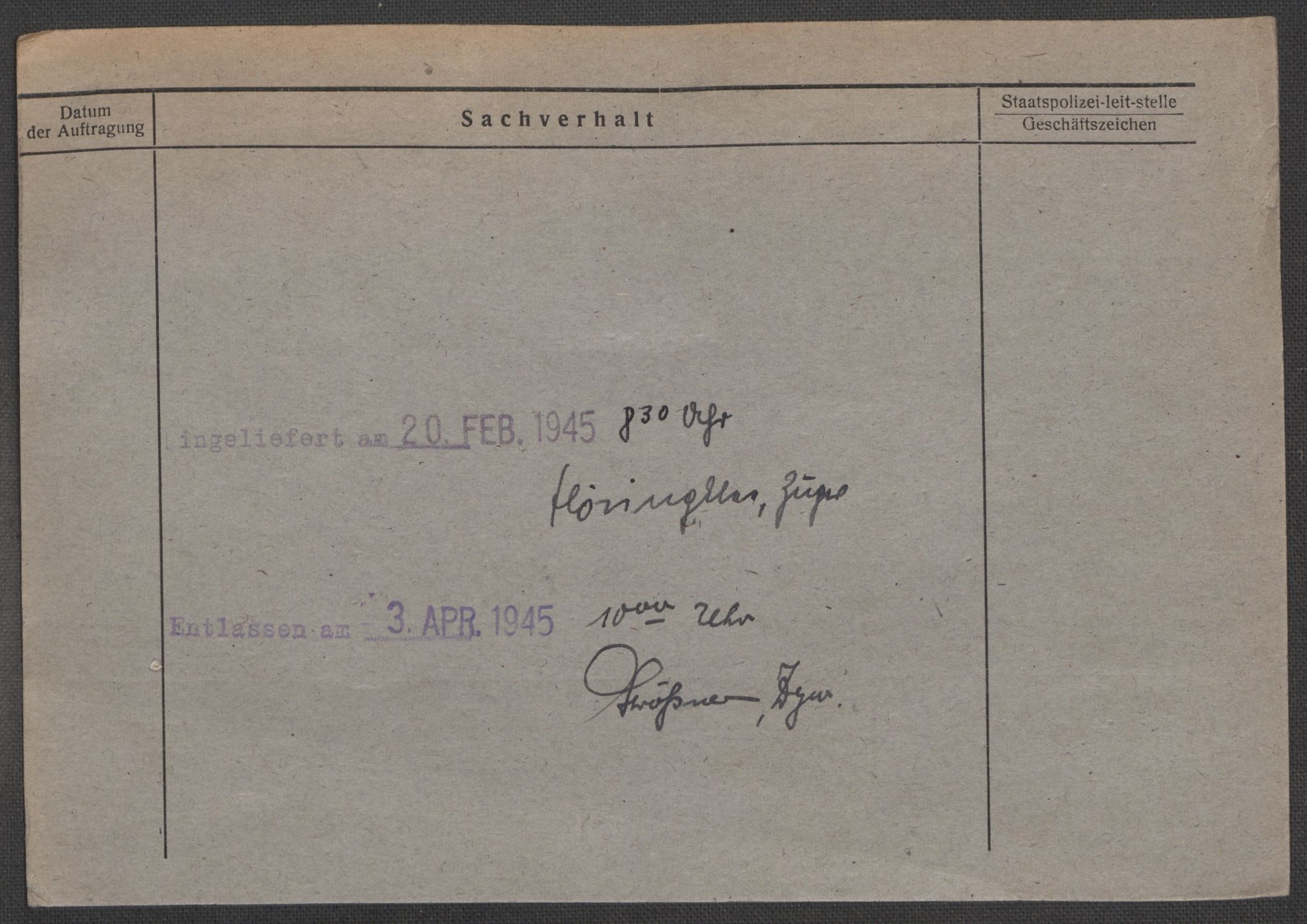 Befehlshaber der Sicherheitspolizei und des SD, RA/RAFA-5969/E/Ea/Eaa/L0010: Register over norske fanger i Møllergata 19: Sø-Å, 1940-1945, p. 1149