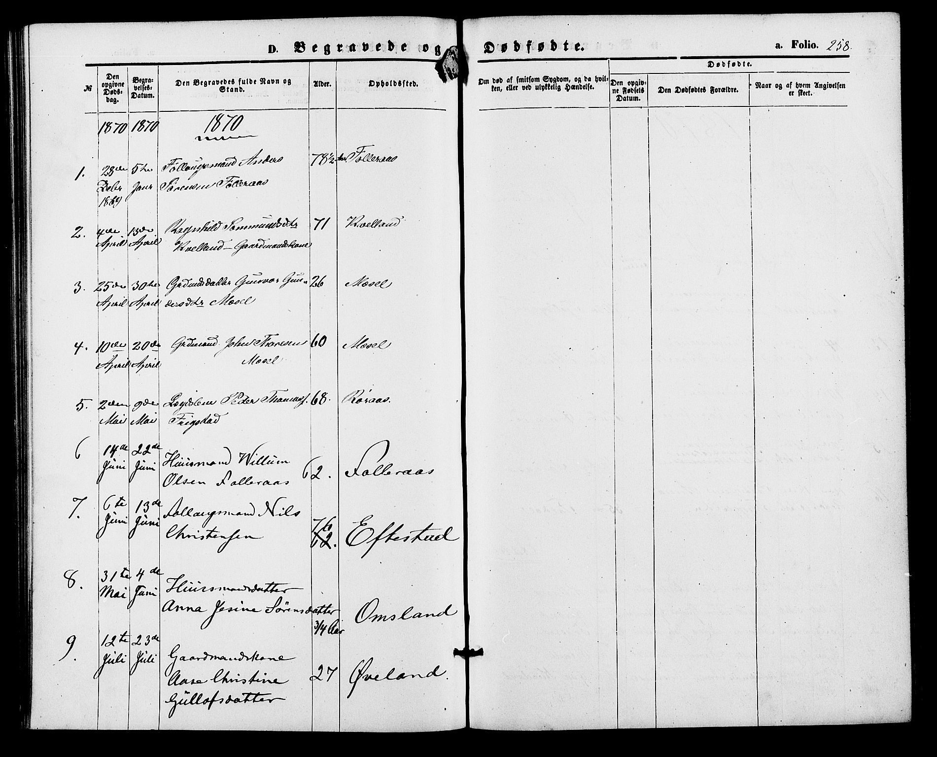 Bjelland sokneprestkontor, SAK/1111-0005/F/Fa/Fab/L0003: Parish register (official) no. A 3, 1870-1887, p. 258
