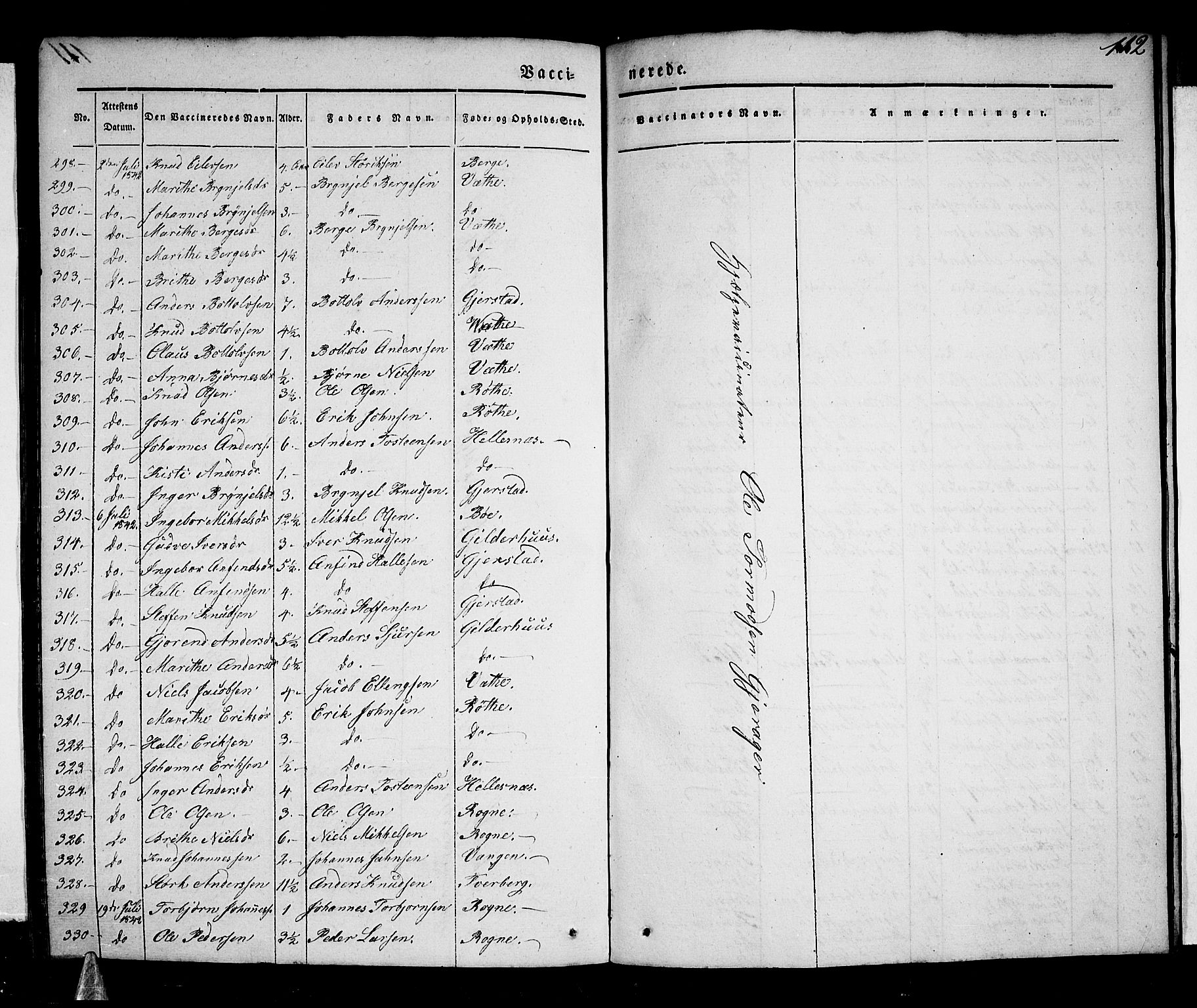 Voss sokneprestembete, AV/SAB-A-79001/H/Haa: Parish register (official) no. A 14, 1837-1847, p. 112