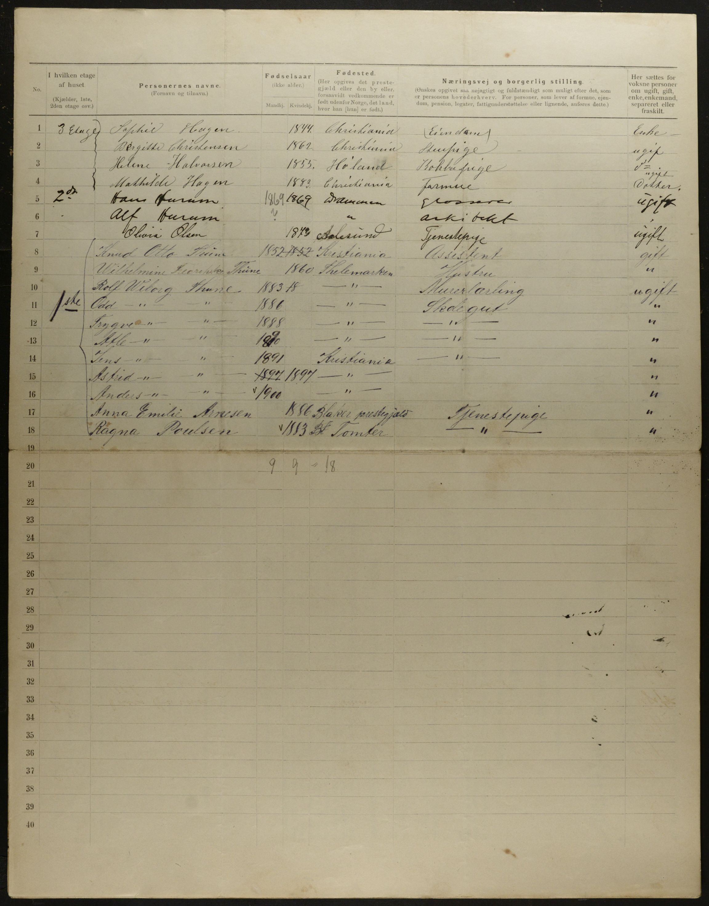 OBA, Municipal Census 1901 for Kristiania, 1901, p. 10244