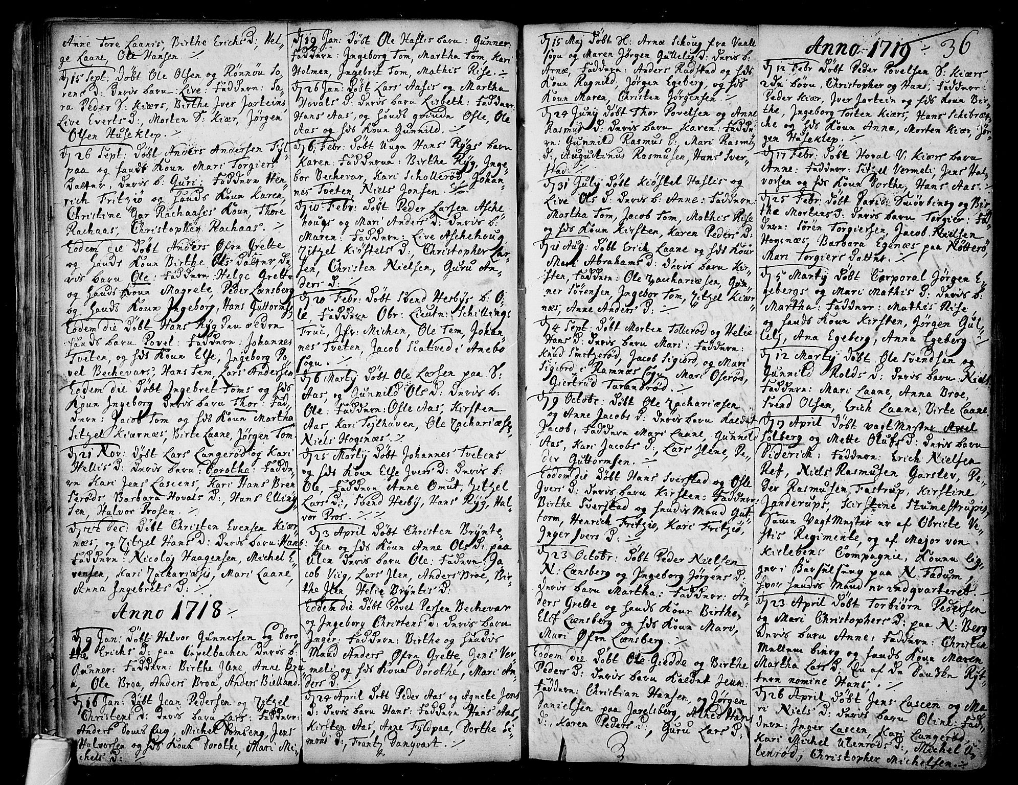 Sem kirkebøker, SAKO/A-5/F/Fa/L0001: Parish register (official) no. I 1, 1702-1763, p. 36