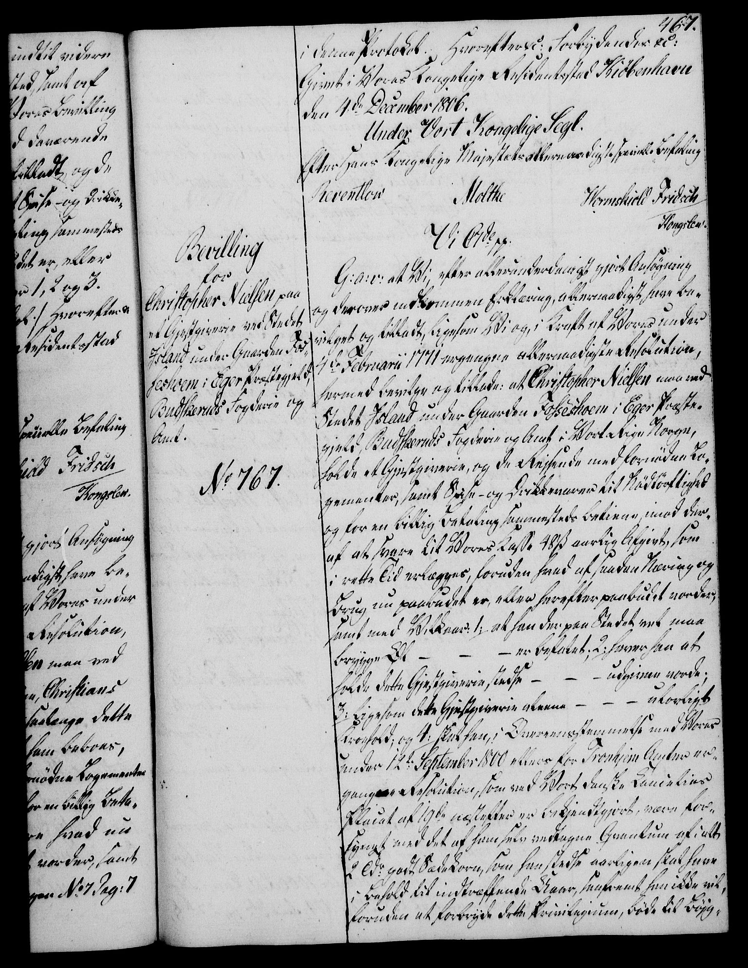 Rentekammeret, Kammerkanselliet, RA/EA-3111/G/Gg/Gga/L0018: Norsk ekspedisjonsprotokoll med register (merket RK 53.18), 1804-1806, p. 467