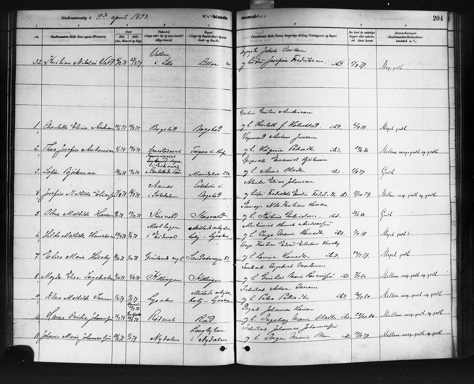 Vestre Aker prestekontor Kirkebøker, SAO/A-10025/F/Fa/L0008: Parish register (official) no. 8, 1878-1903, p. 204