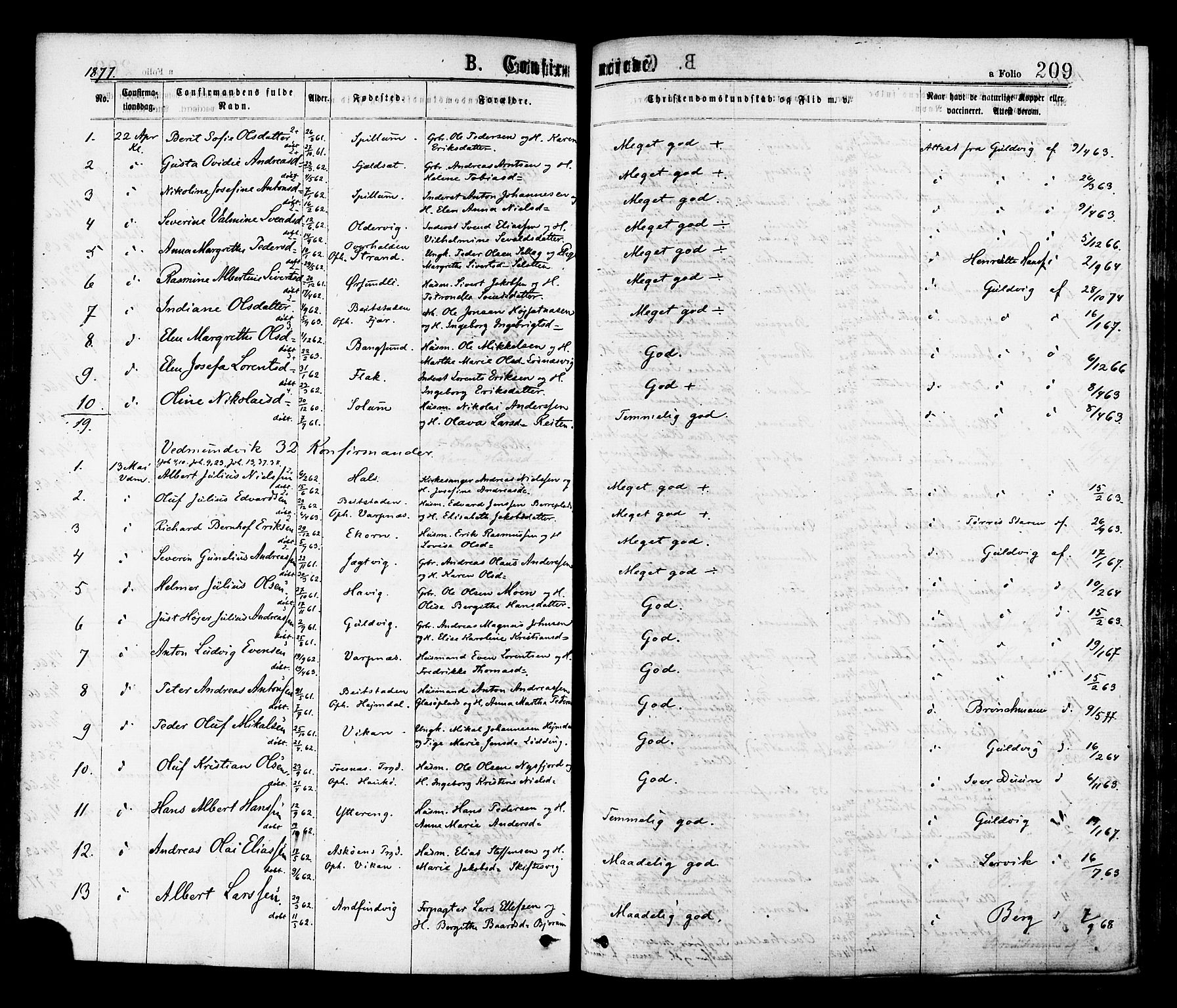 Ministerialprotokoller, klokkerbøker og fødselsregistre - Nord-Trøndelag, SAT/A-1458/768/L0572: Parish register (official) no. 768A07, 1874-1886, p. 209