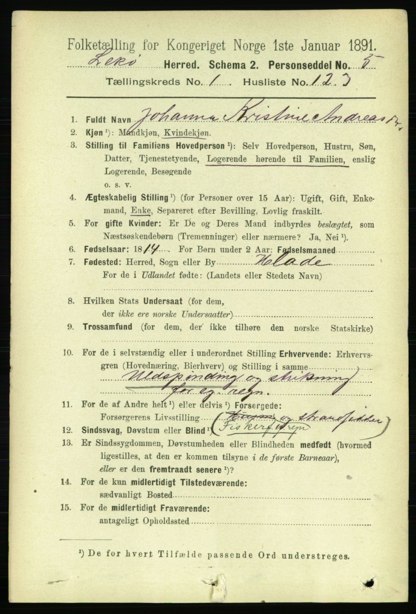 RA, 1891 census for 1755 Leka, 1891, p. 904