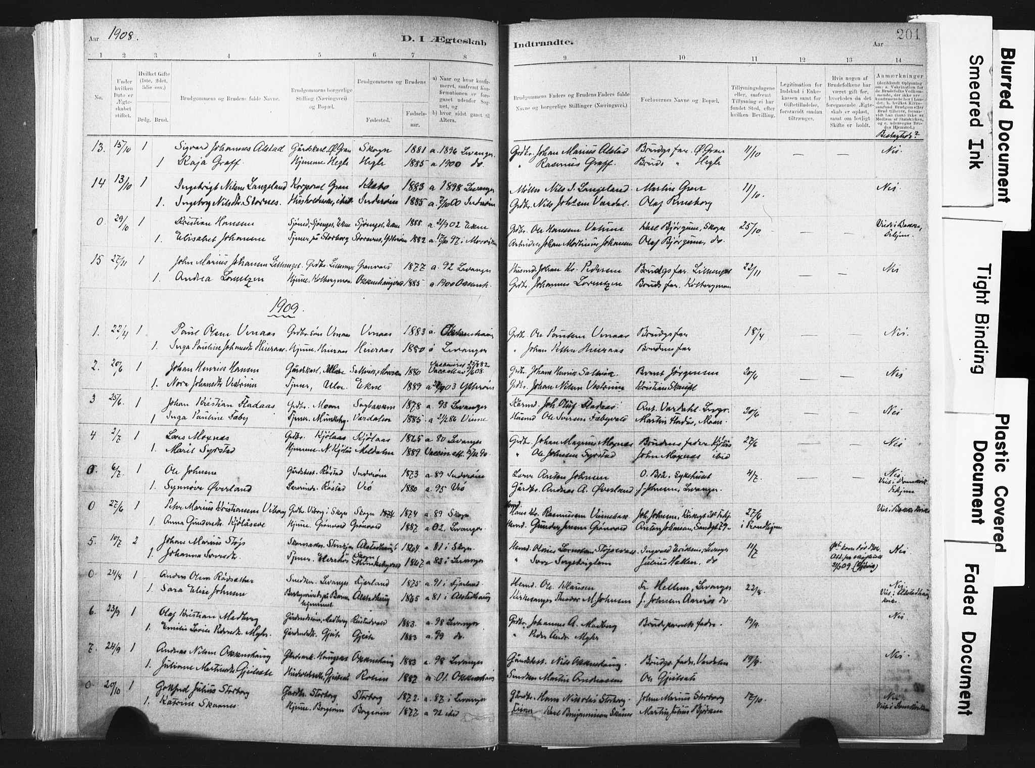Ministerialprotokoller, klokkerbøker og fødselsregistre - Nord-Trøndelag, SAT/A-1458/721/L0207: Parish register (official) no. 721A02, 1880-1911, p. 201