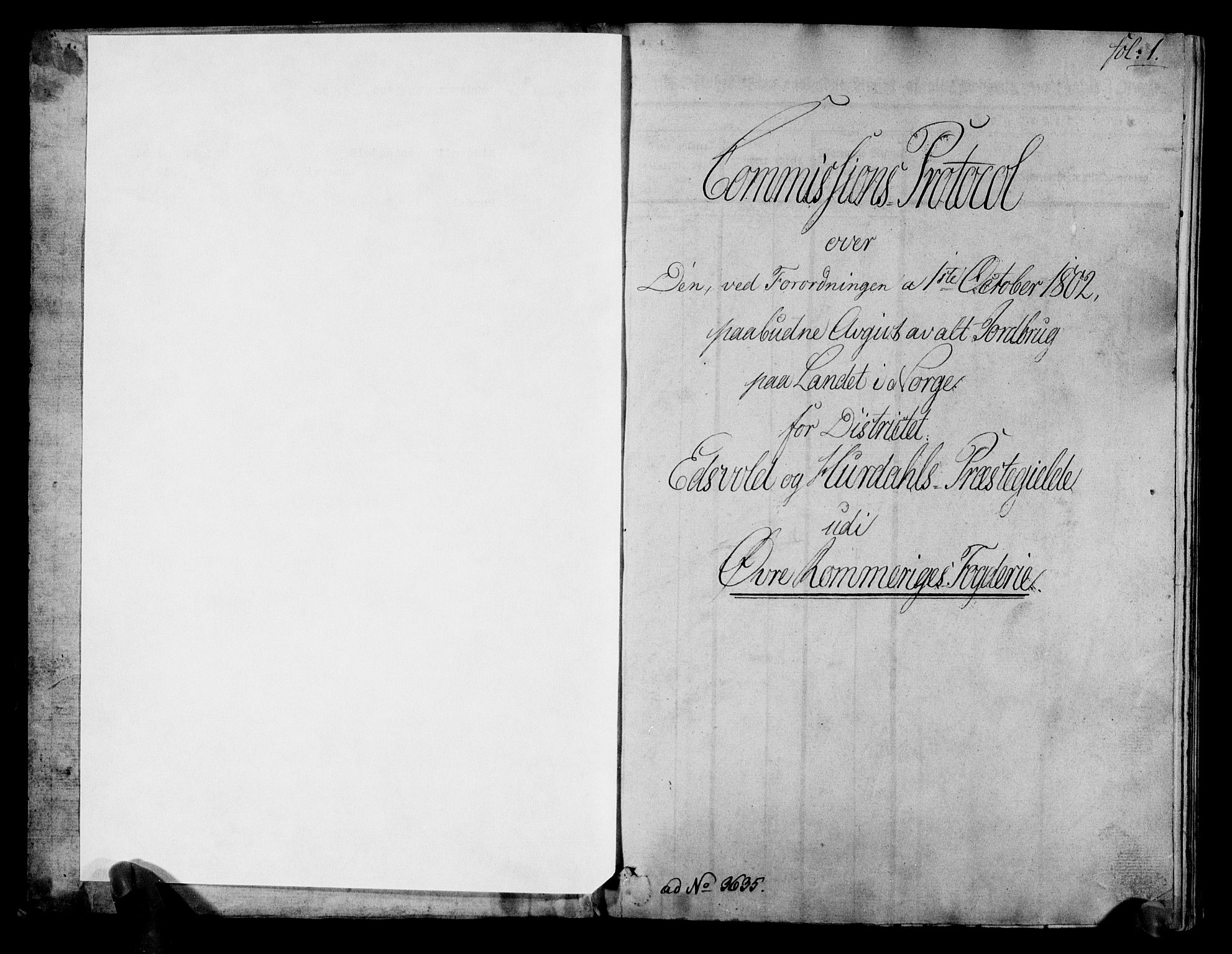 Rentekammeret inntil 1814, Realistisk ordnet avdeling, AV/RA-EA-4070/N/Ne/Nea/L0020: Øvre Romerike fogderi. Kommisjonsprotokoll for Hurdal og Eidsvoll prestegjeld, 1803, p. 2