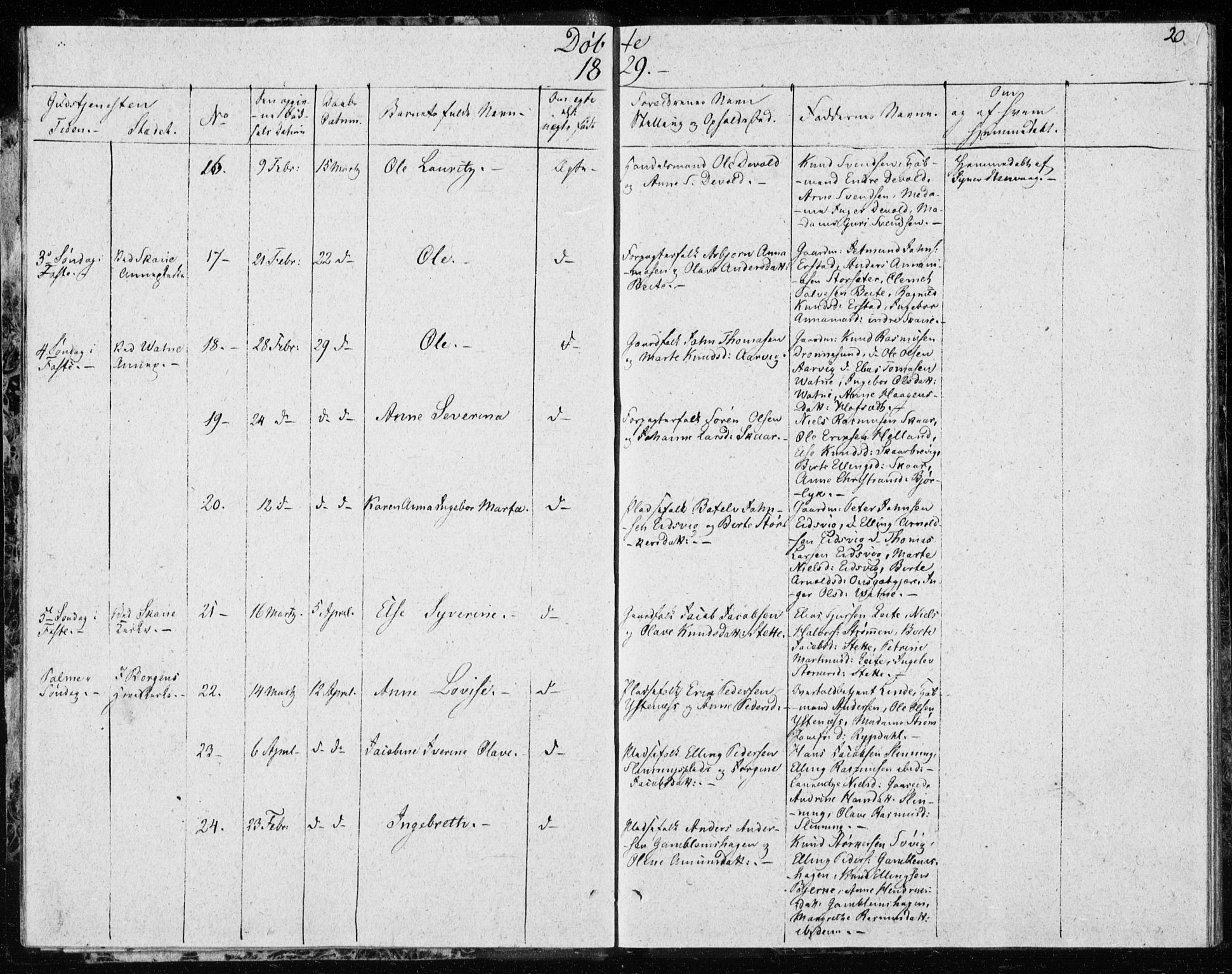 Ministerialprotokoller, klokkerbøker og fødselsregistre - Møre og Romsdal, AV/SAT-A-1454/528/L0413: Curate's parish register no. 528B01, 1828-1832, p. 20