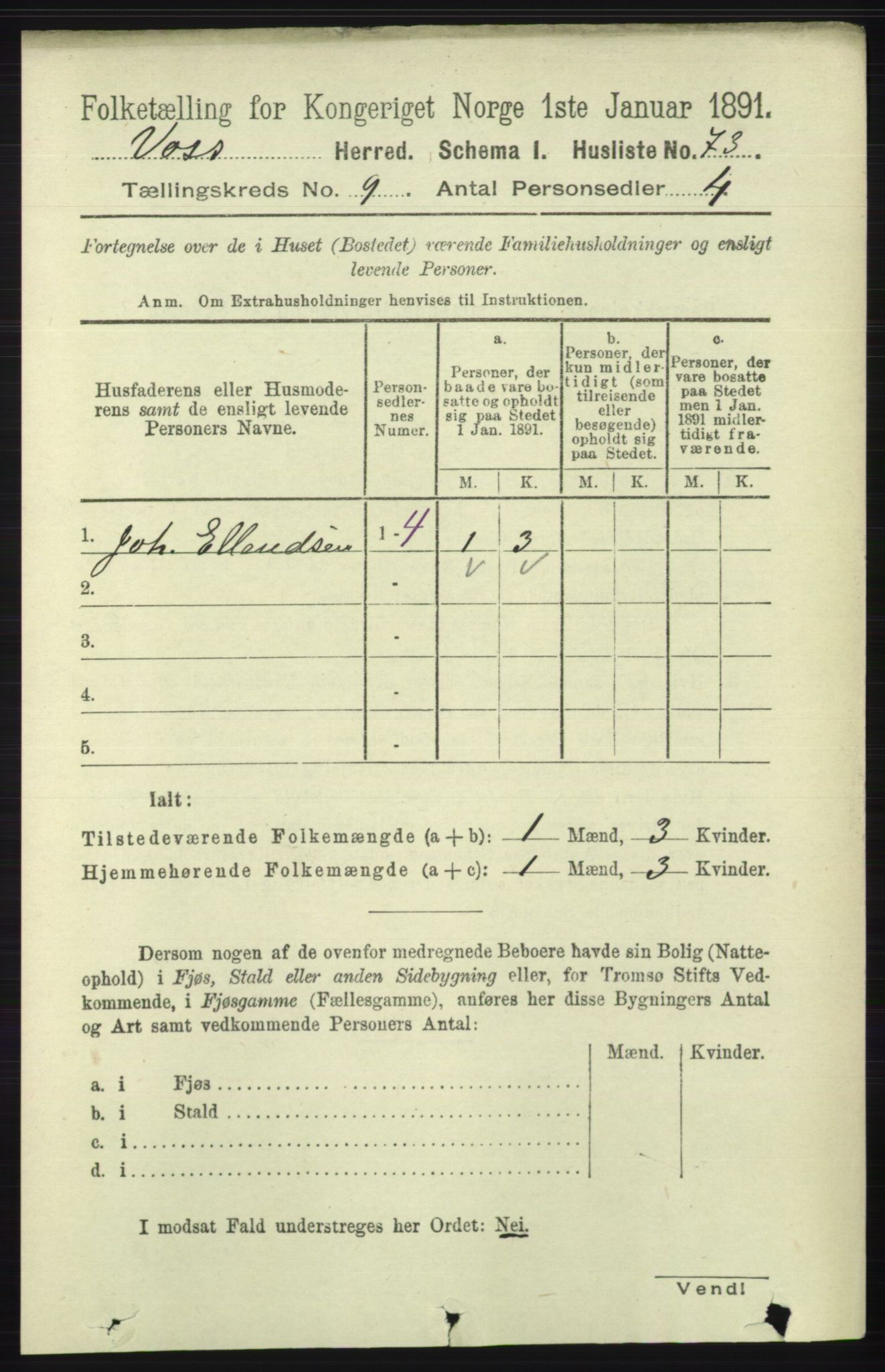 RA, 1891 census for 1235 Voss, 1891, p. 4716