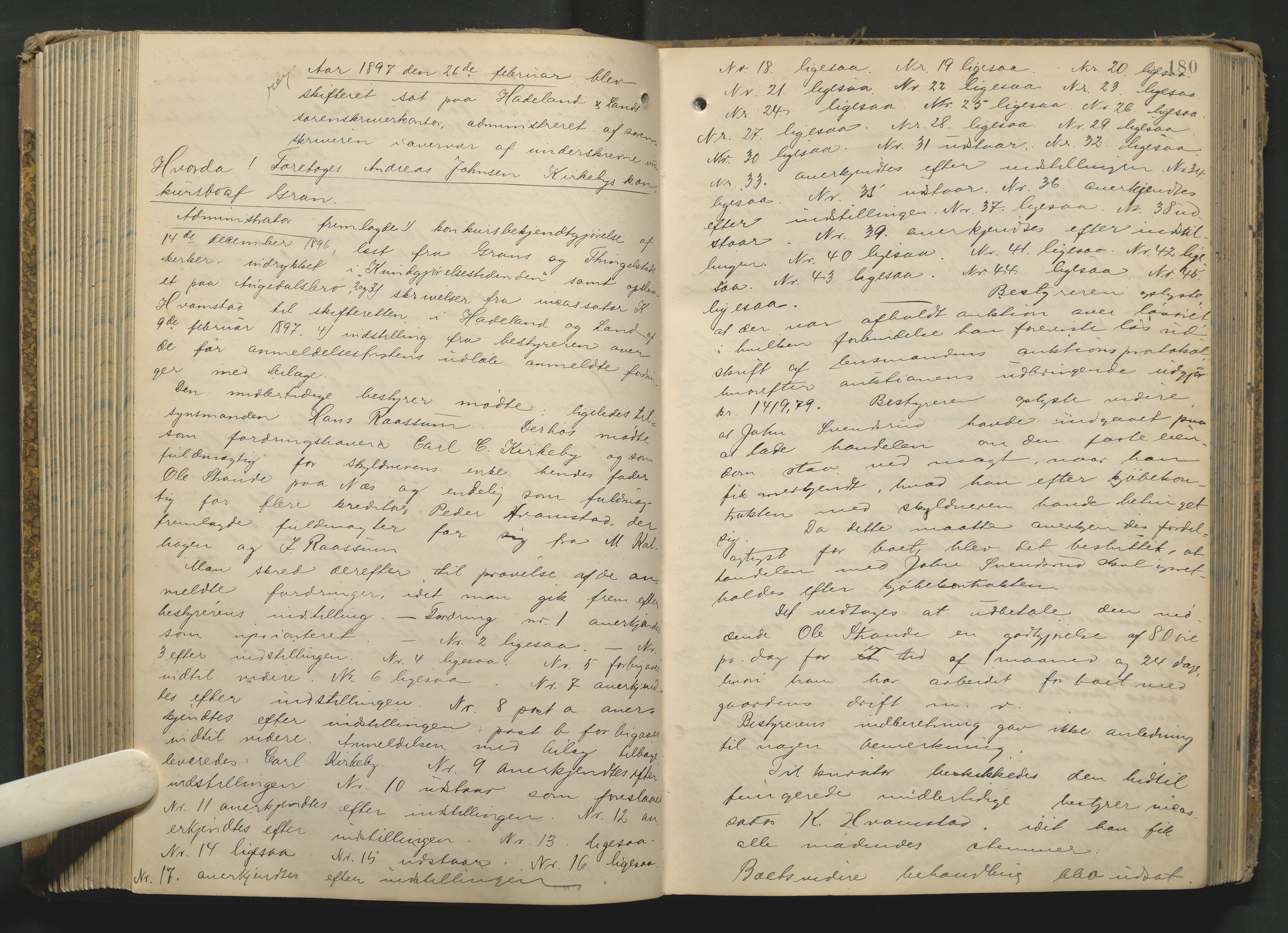 Hadeland og Land tingrett, AV/SAH-TING-010/J/Jc/L0005: Skifteforhandlingsprotokoll, 1893-1916, p. 179b-180a