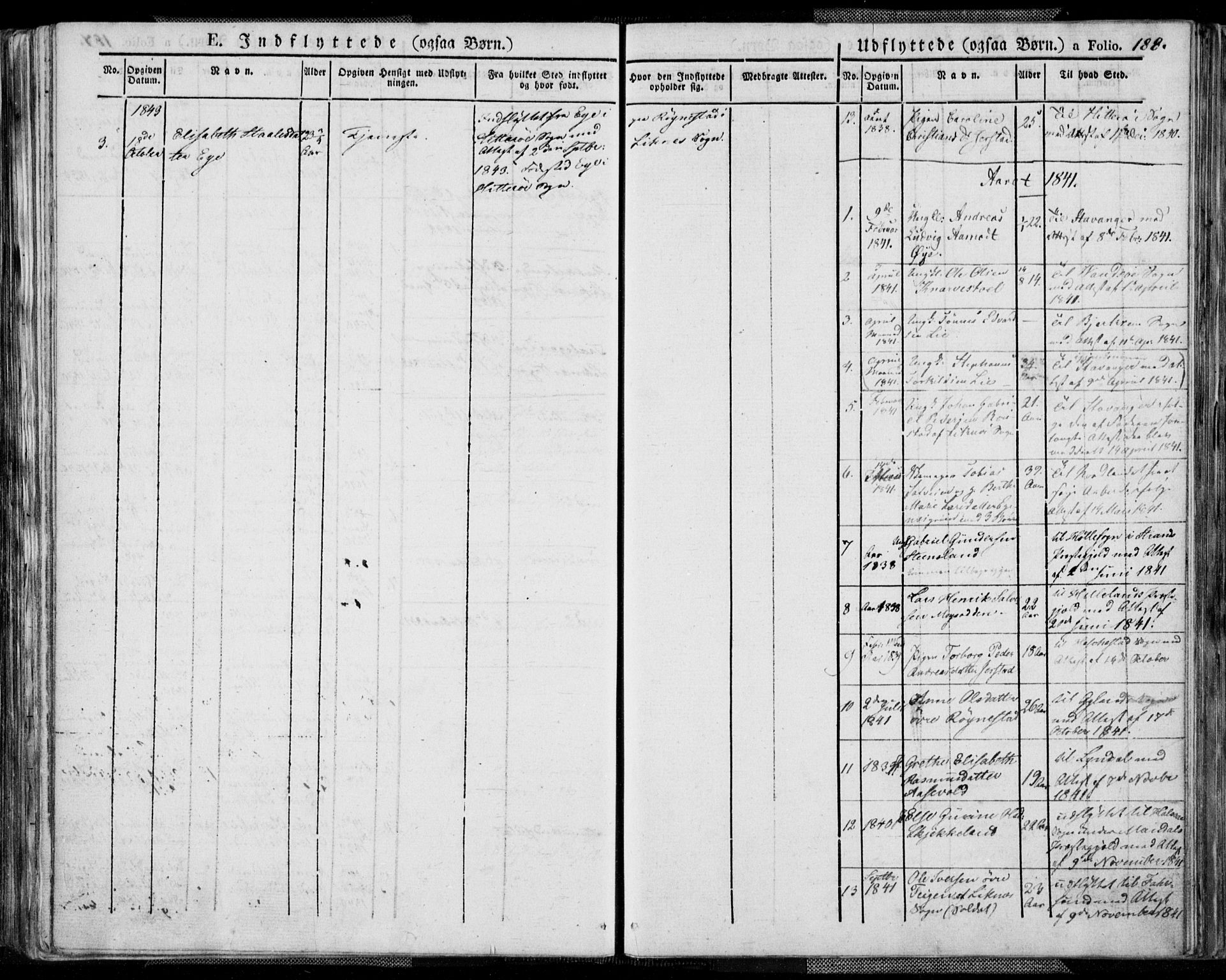 Kvinesdal sokneprestkontor, AV/SAK-1111-0026/F/Fa/Fab/L0004: Parish register (official) no. A 4, 1829-1843, p. 188