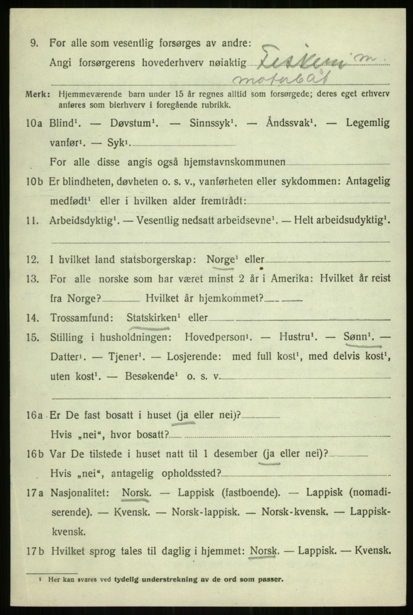 SATØ, 1920 census for Balsfjord, 1920, p. 4495
