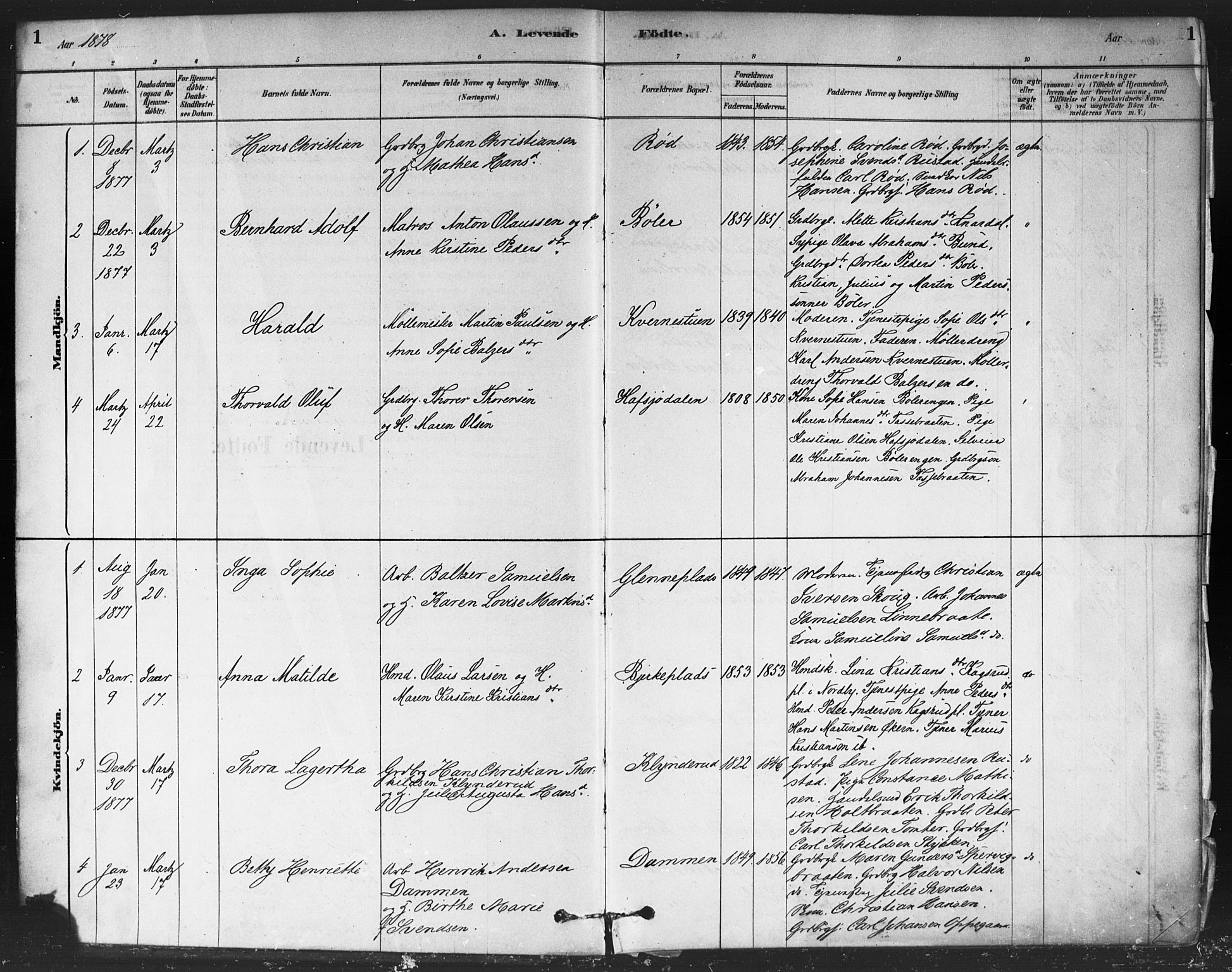 Drøbak prestekontor Kirkebøker, AV/SAO-A-10142a/F/Fc/L0002: Parish register (official) no. III 2, 1878-1891, p. 1