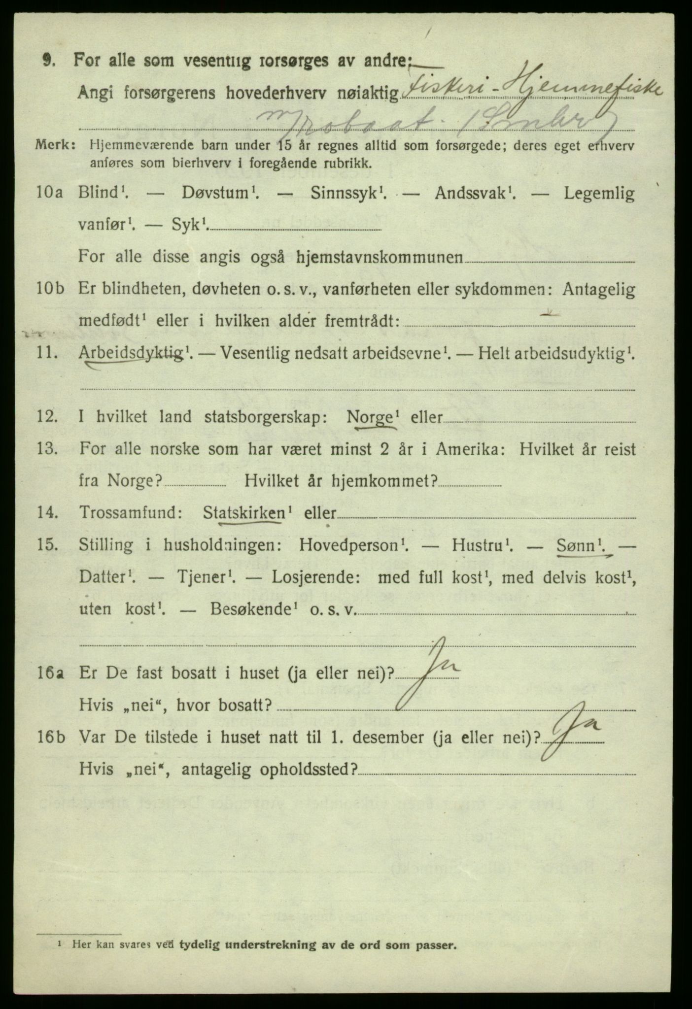 SAB, 1920 census for Hjelme, 1920, p. 1313