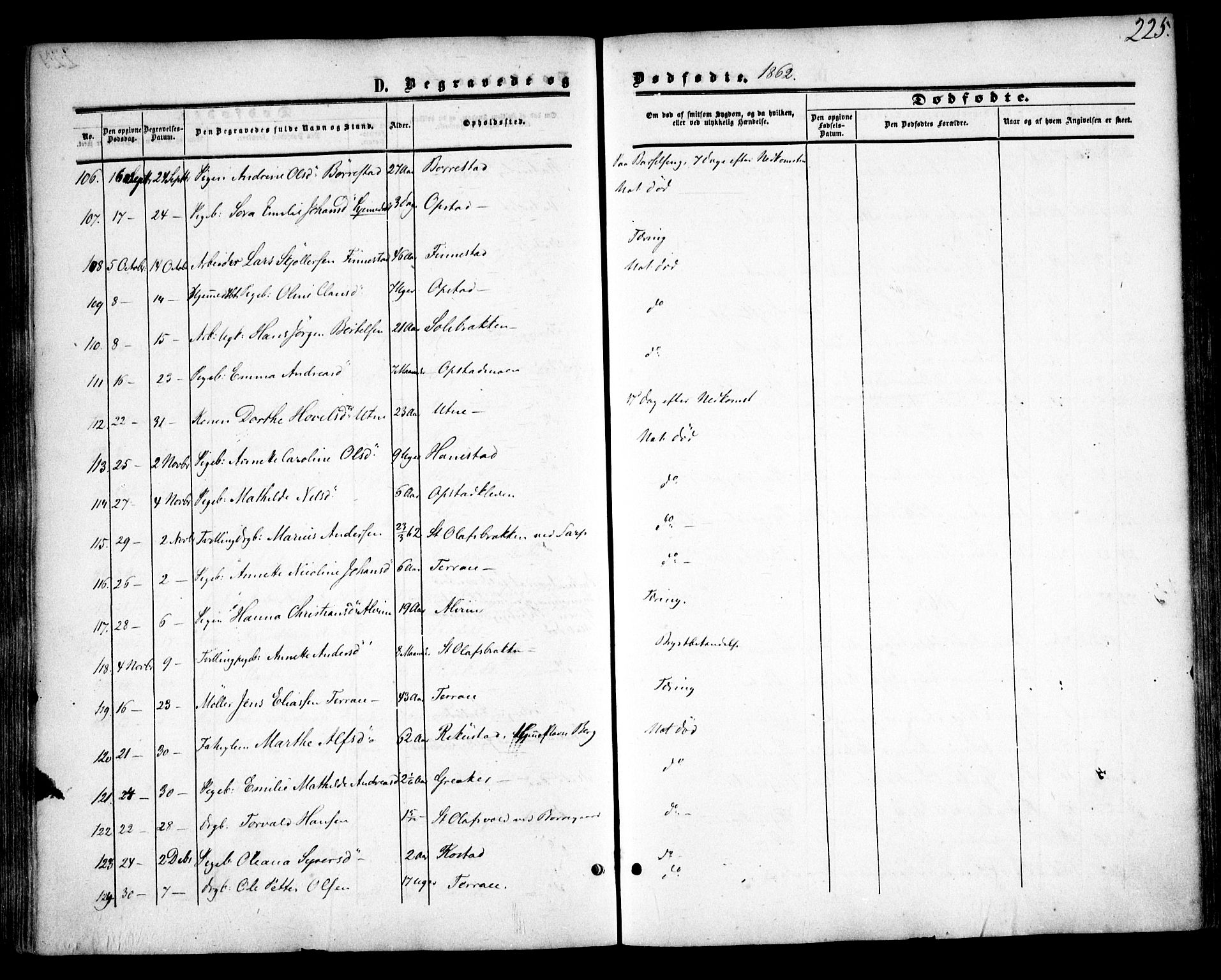 Tune prestekontor Kirkebøker, AV/SAO-A-2007/F/Fa/L0013: Parish register (official) no. 13, 1859-1863, p. 225