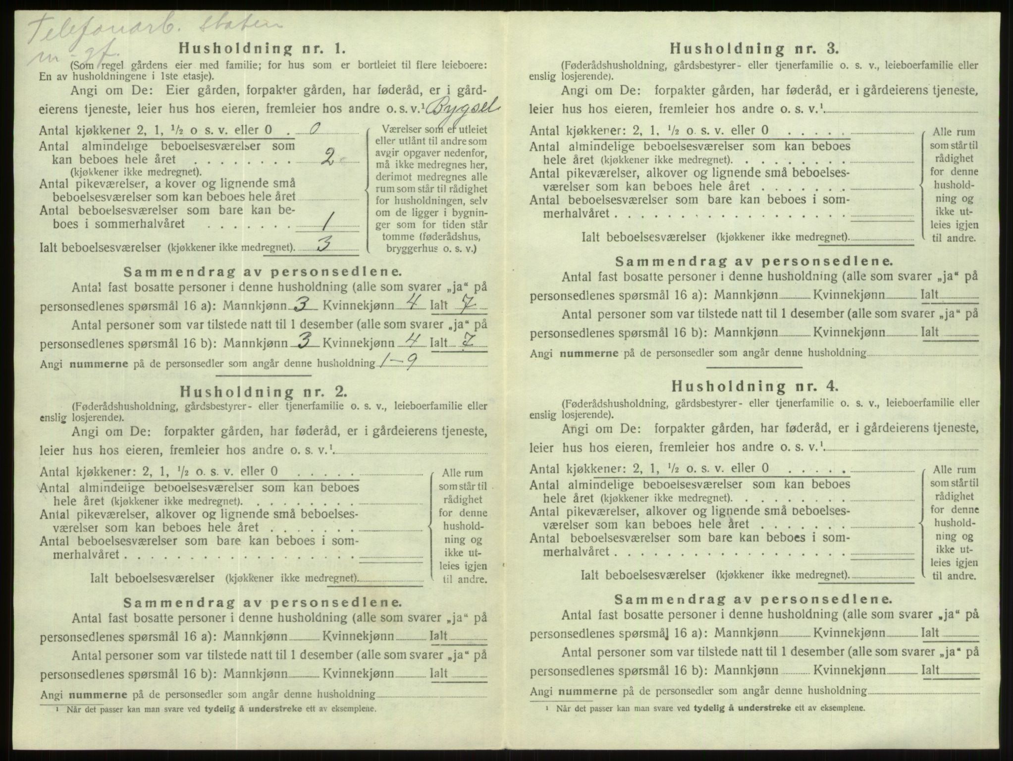 SAB, 1920 census for Hornindal, 1920, p. 502