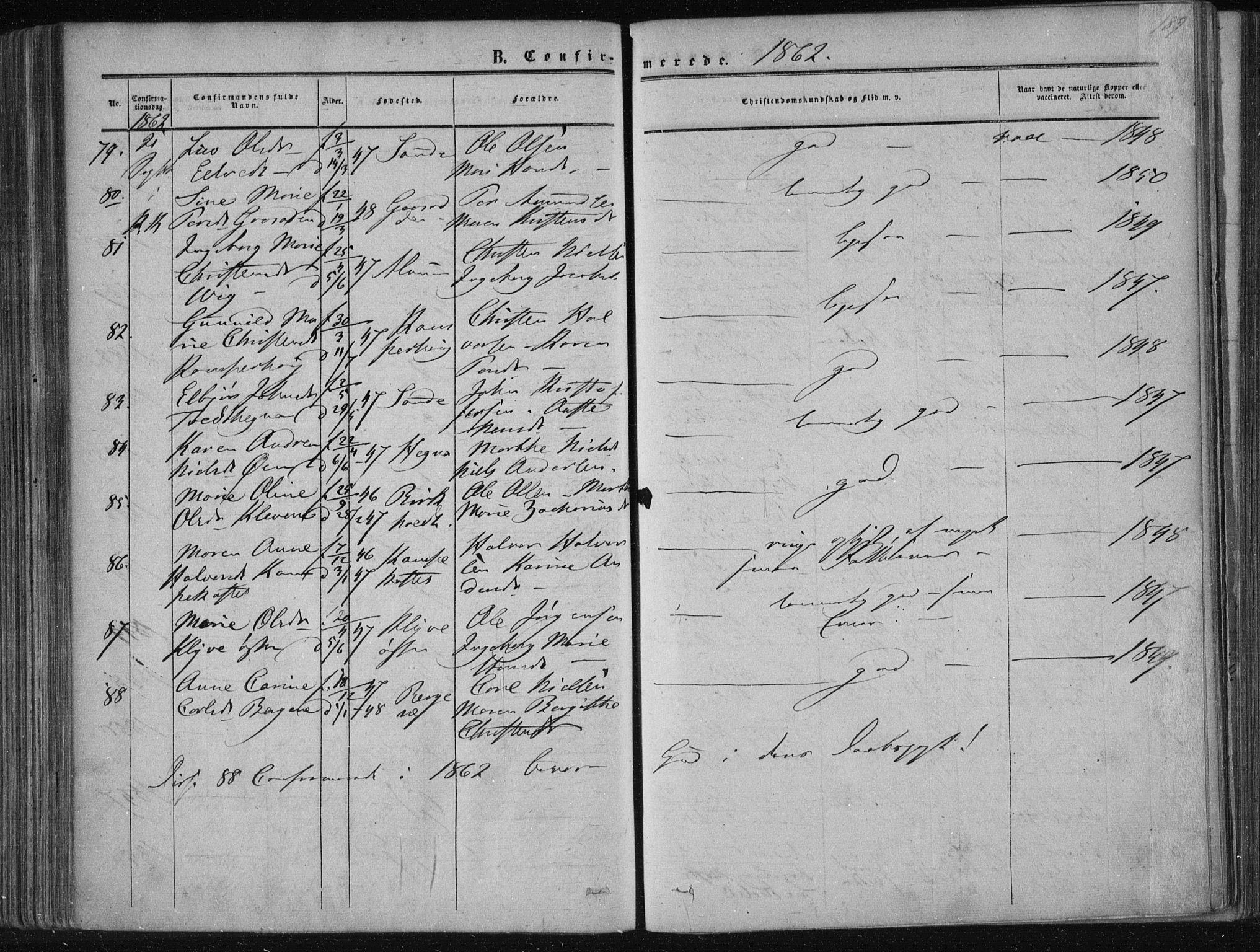 Solum kirkebøker, SAKO/A-306/F/Fa/L0007: Parish register (official) no. I 7, 1856-1864, p. 189