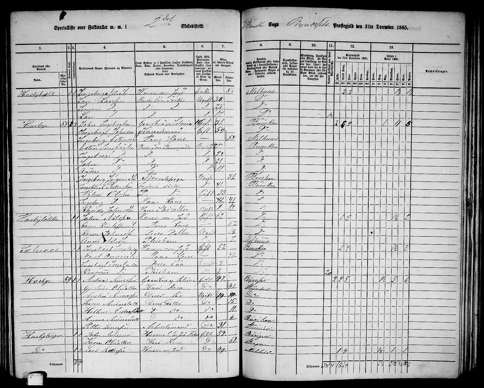 RA, 1865 census for Byneset, 1865, p. 29