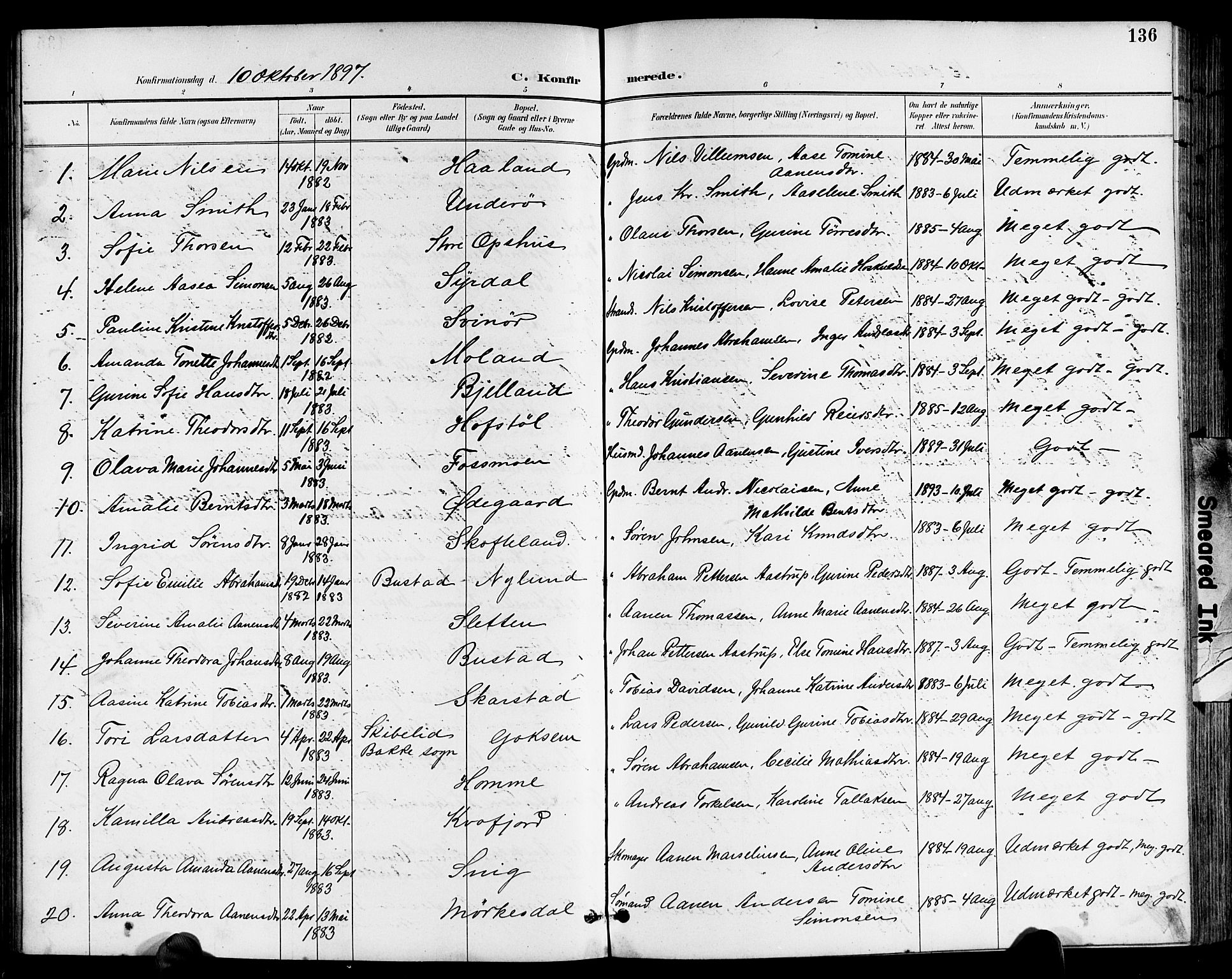 Sør-Audnedal sokneprestkontor, AV/SAK-1111-0039/F/Fb/Fbb/L0006: Parish register (copy) no. B 6, 1893-1915, p. 137